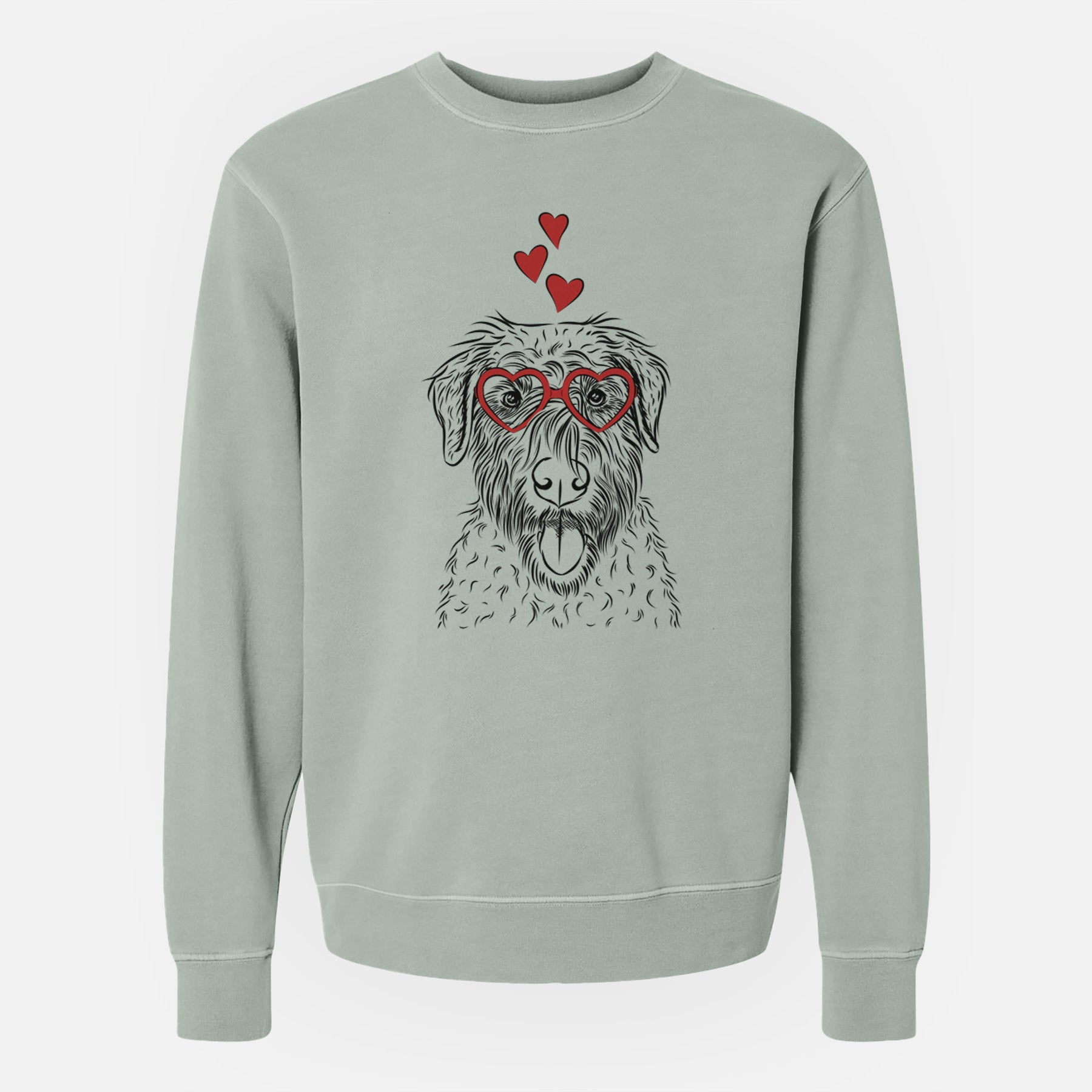 Valentine Chester the Soft Coated Wheaten Terrier - Unisex Pigment Dyed Crew Sweatshirt