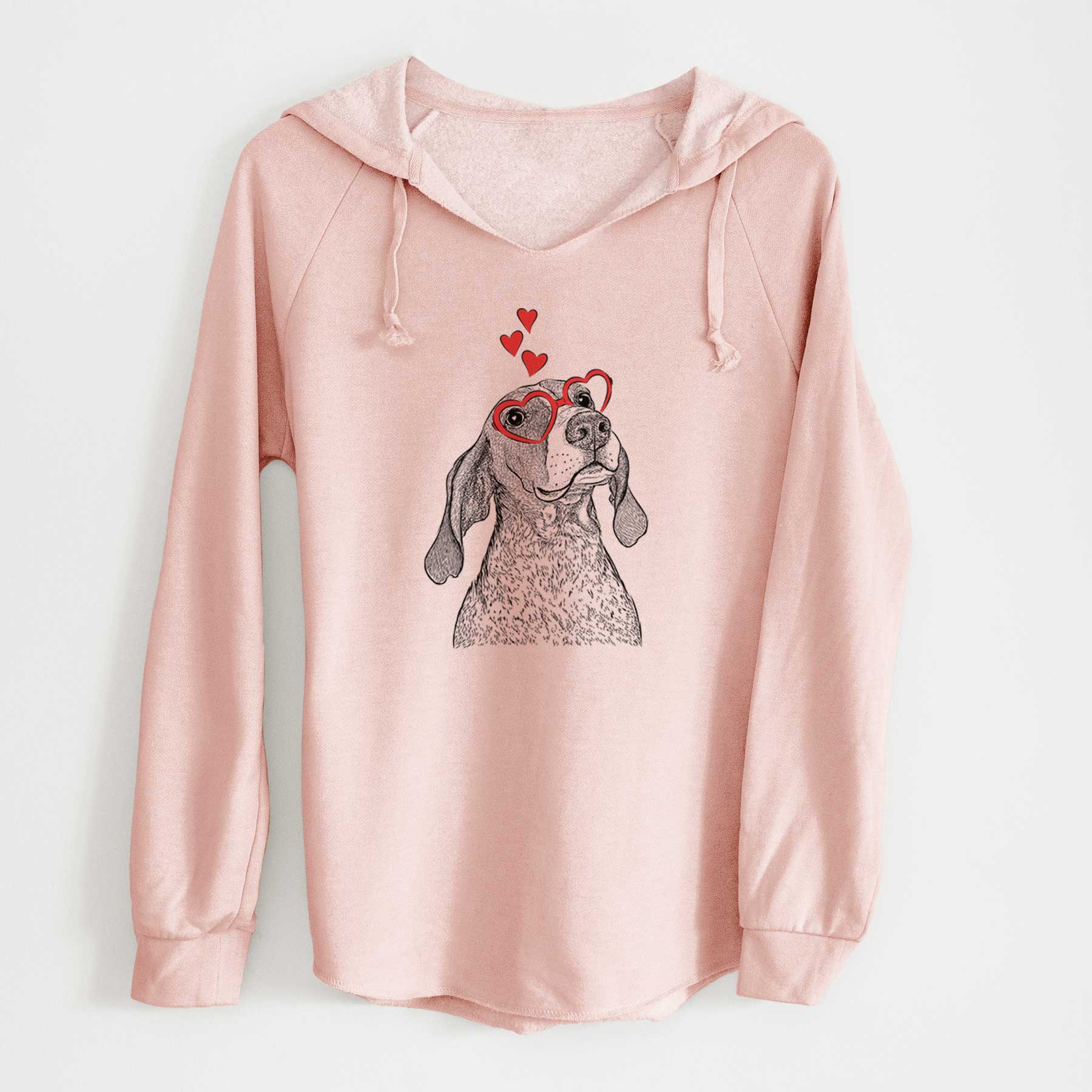 Valentine Chester the Red Tick Coonhound - Cali Wave Hooded Sweatshirt