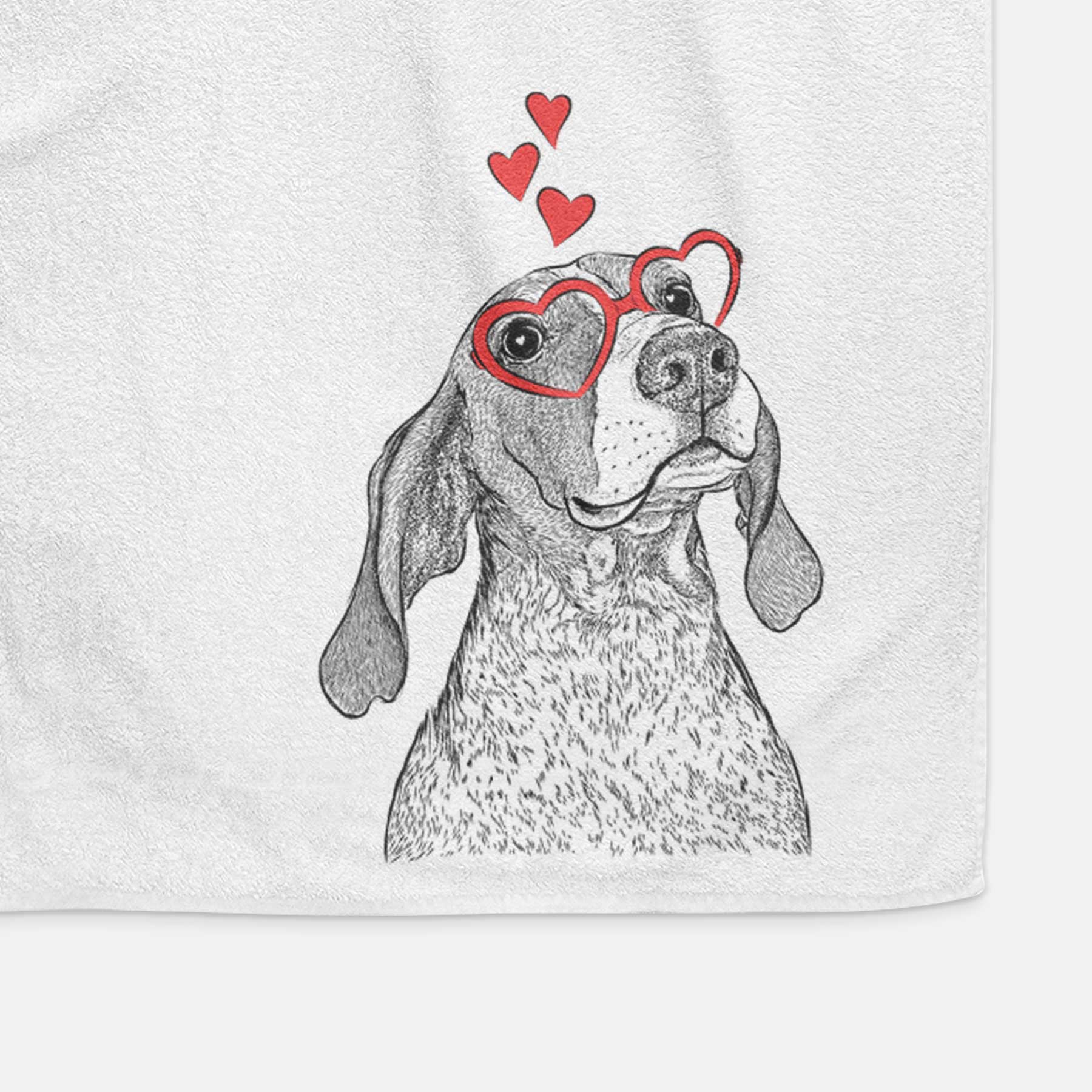 Chester the Red Tick Coonhound Decorative Hand Towel