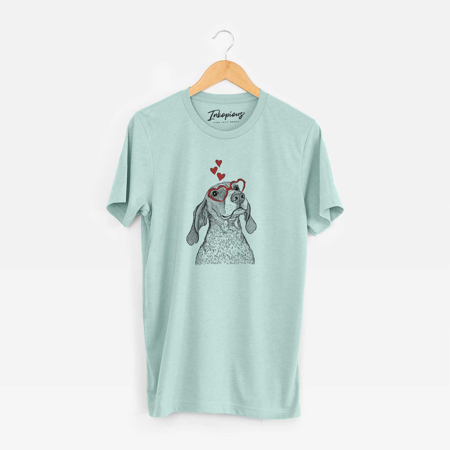 Valentine Chester the Red Tick Coonhound - Unisex Crewneck