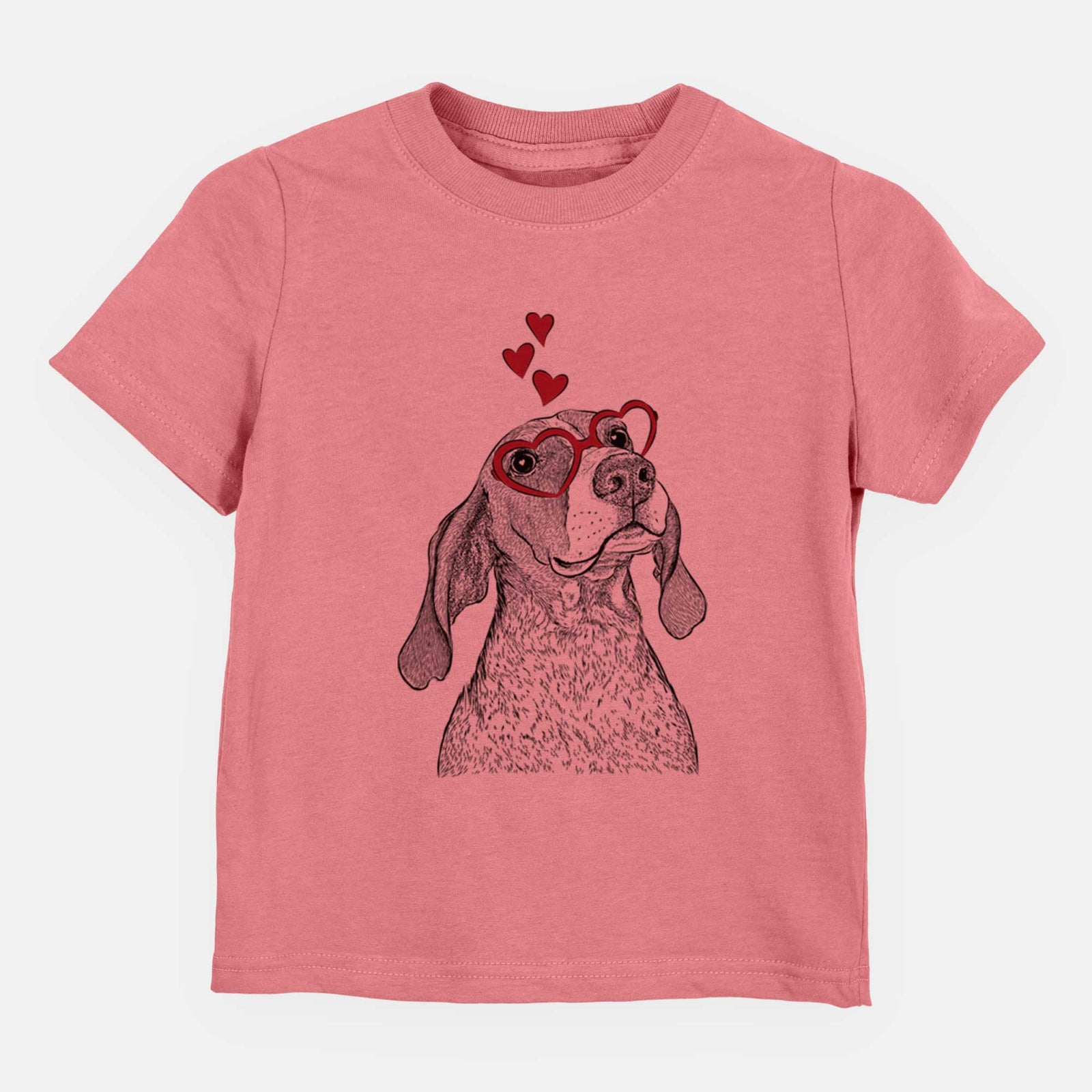 Valentine Chester the Red Tick Coonhound - Kids/Youth/Toddler Shirt