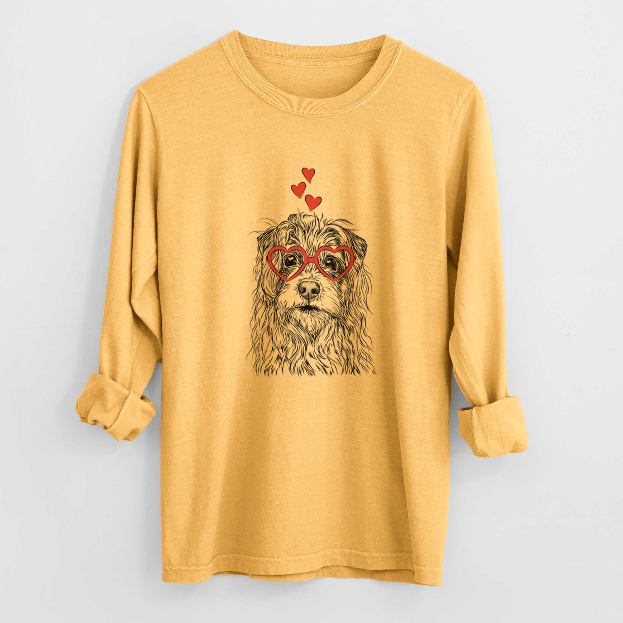 Valentine Chester the Terrier Mix - Heavyweight 100% Cotton Long Sleeve