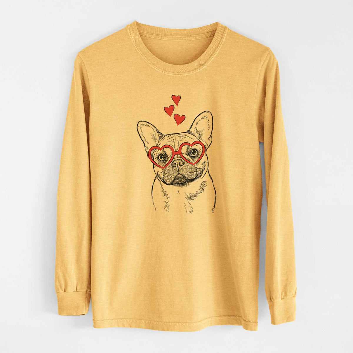 Valentine Chew Chew the French Bulldog - Heavyweight 100% Cotton Long Sleeve