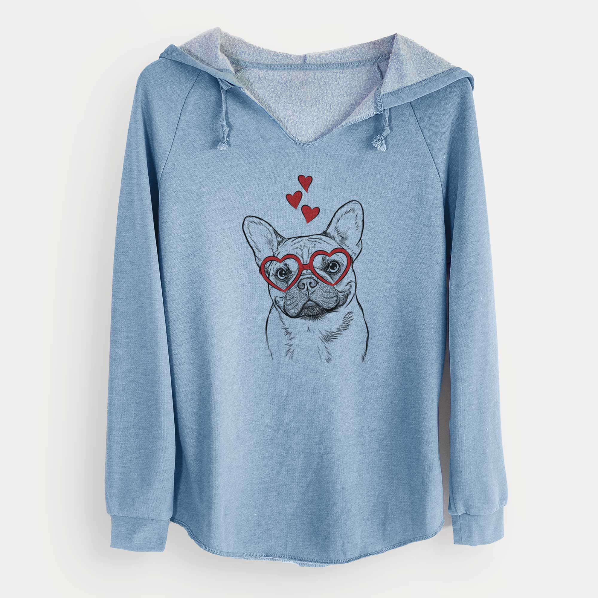 Valentine Chew Chew the French Bulldog - Cali Wave Hooded Sweatshirt