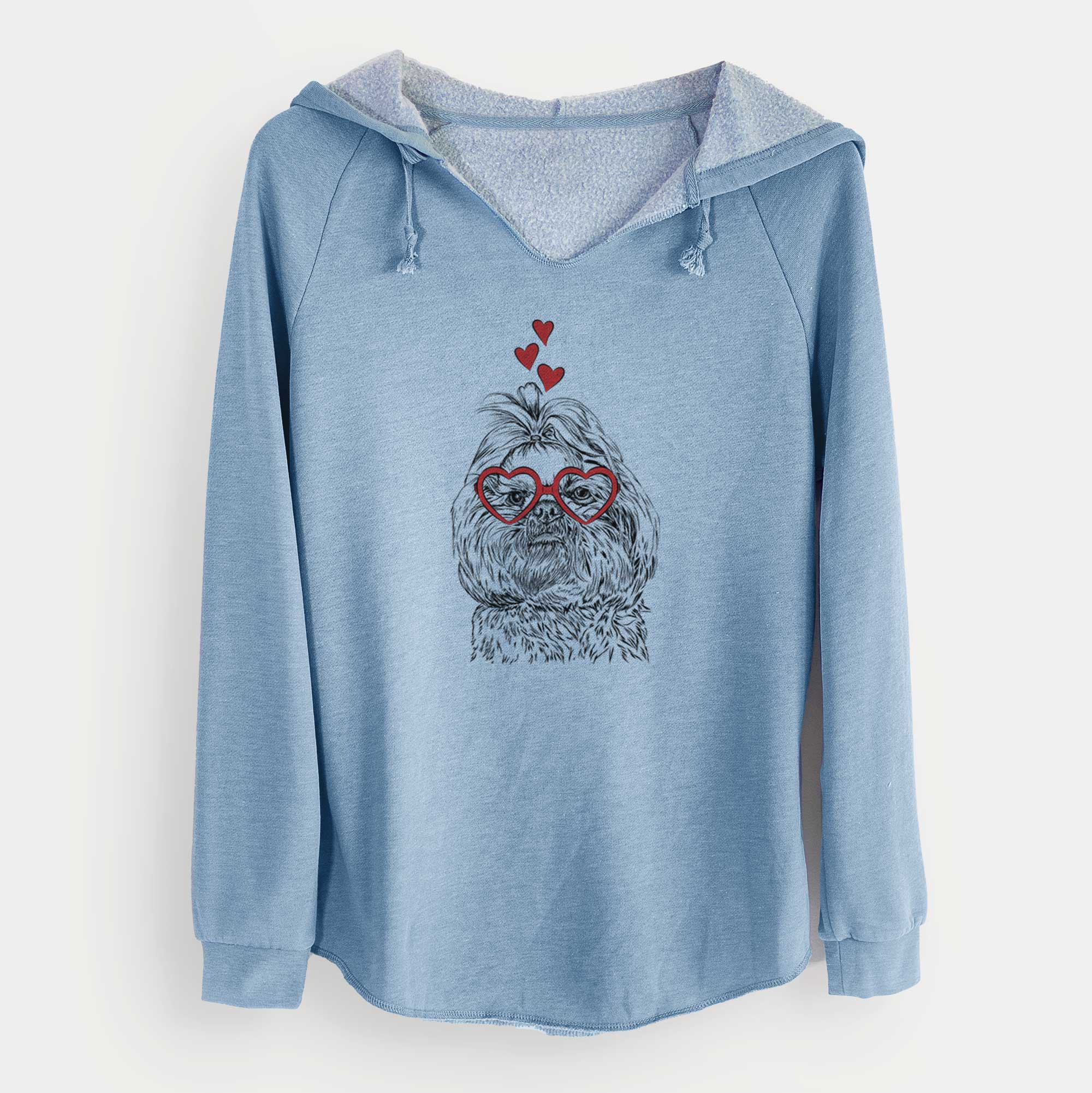 Valentine Chewie the Shih Tzu - Cali Wave Hooded Sweatshirt