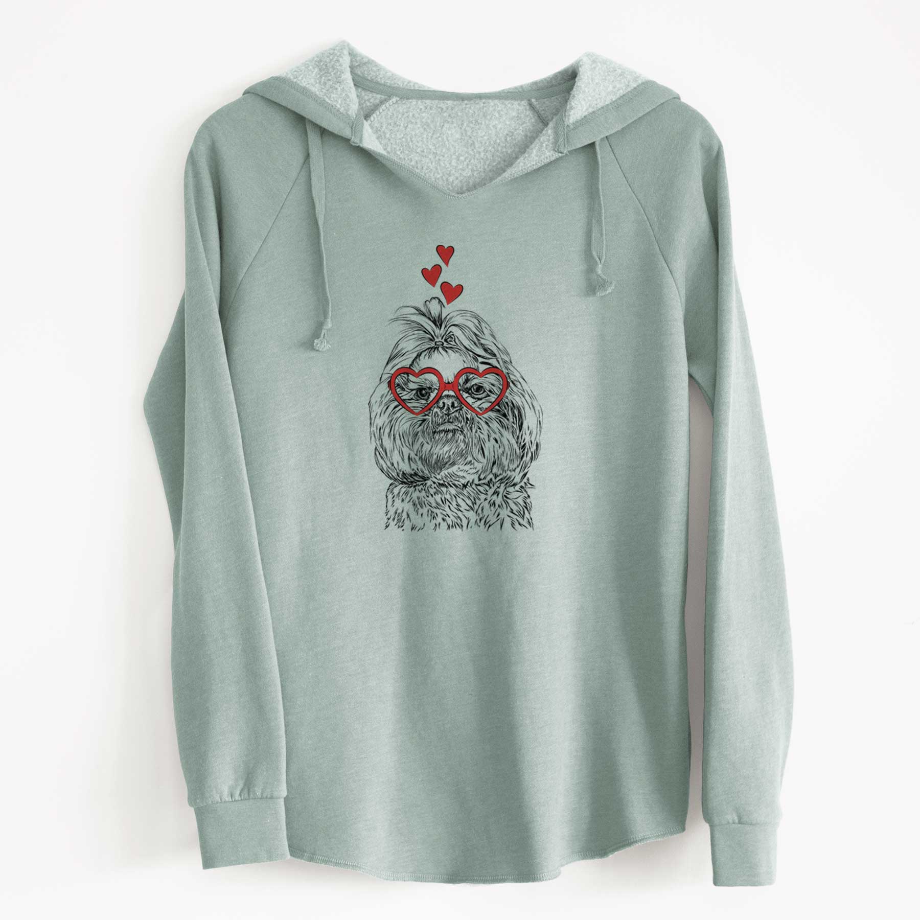 Valentine Chewie the Shih Tzu - Cali Wave Hooded Sweatshirt