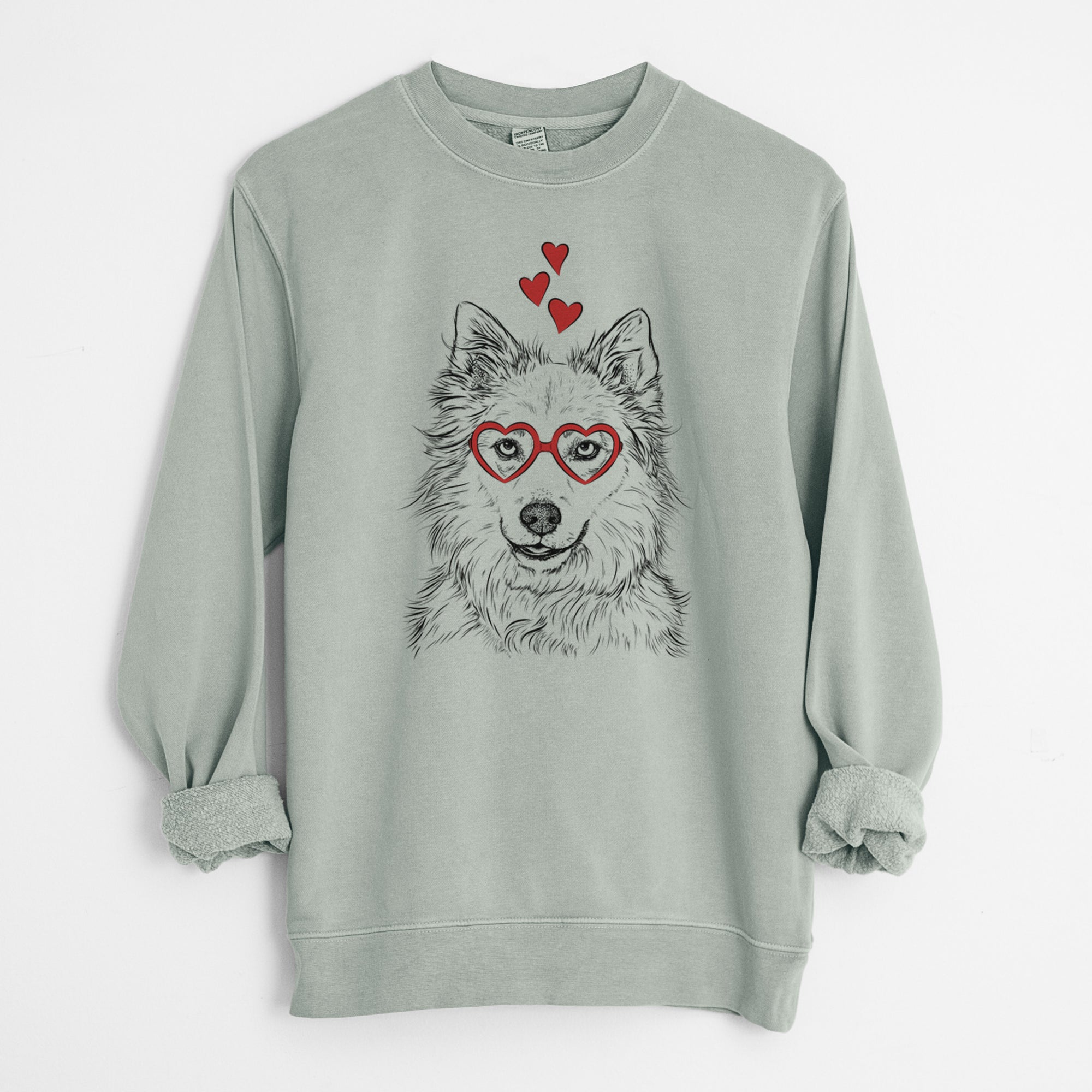 Valentine Chia the Samoyed Husky Mix - Unisex Pigment Dyed Crew Sweatshirt