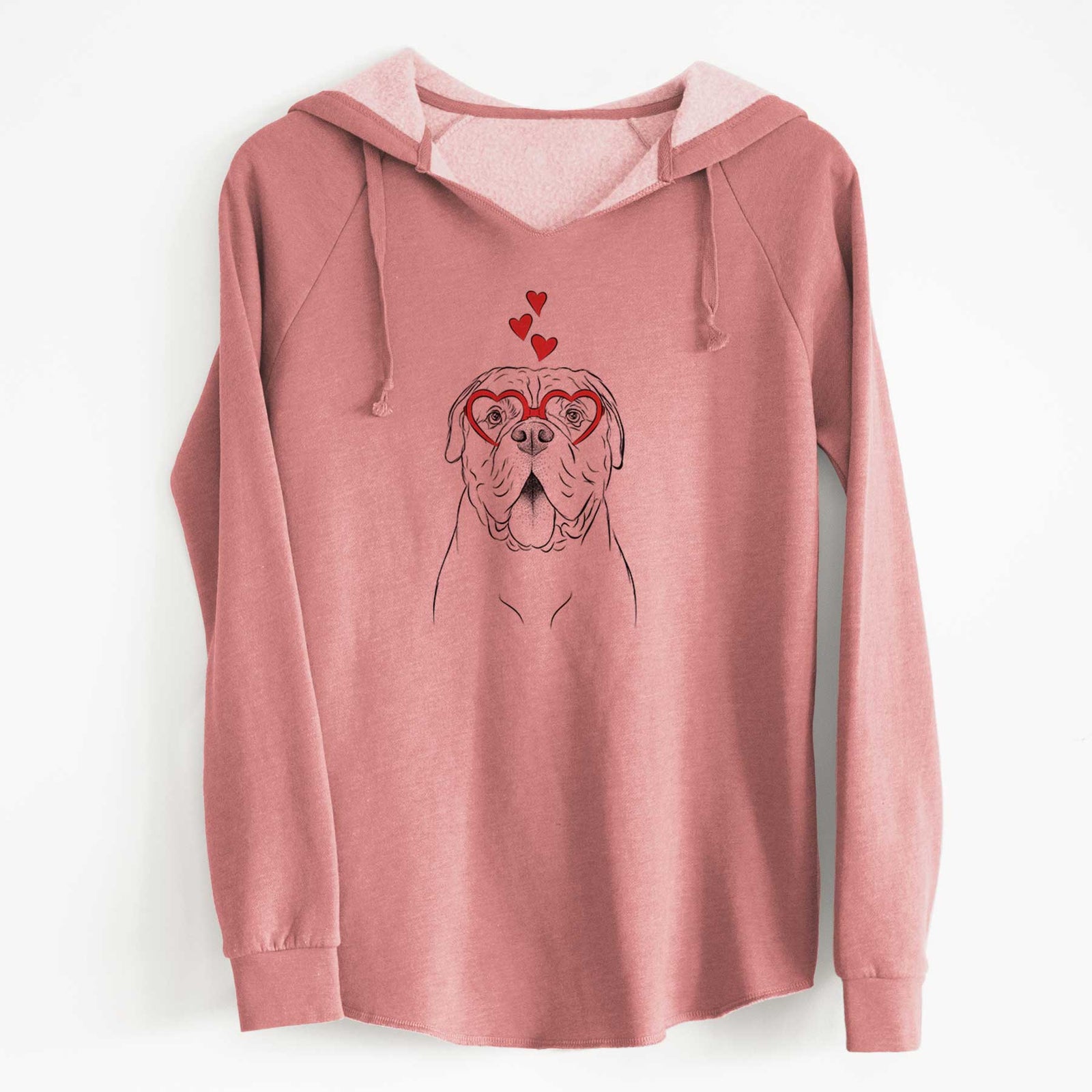 Valentine Chief the Boxer Bulldog Mix - Cali Wave Hooded Sweatshirt