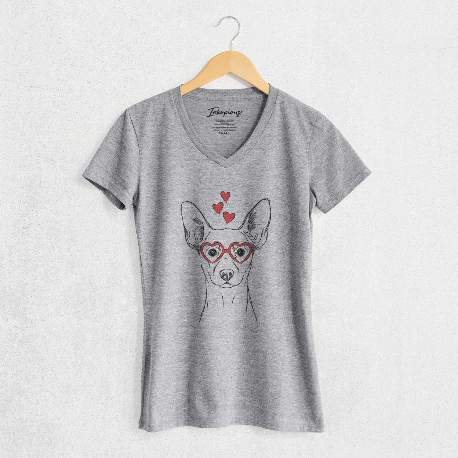 Valentine Chillie the Mini Pinscher - Women's V-neck Shirt