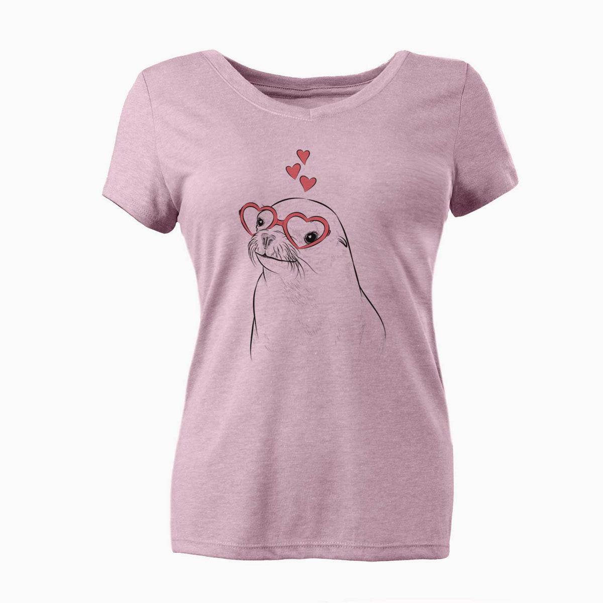 Valentine Chip the California Sea Lion - Women's V-neck Shirt