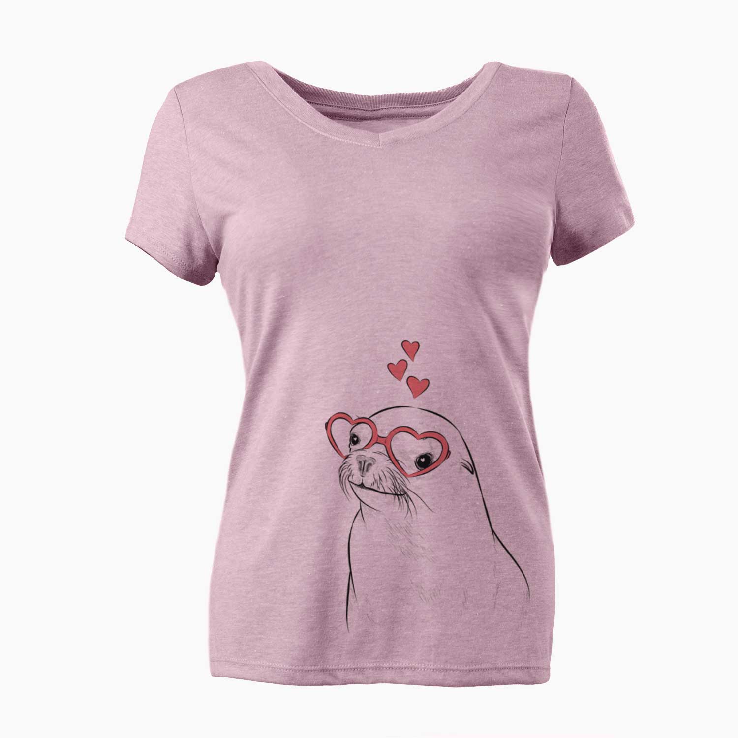 Valentine Chip the California Sea Lion - Women's V-neck Shirt