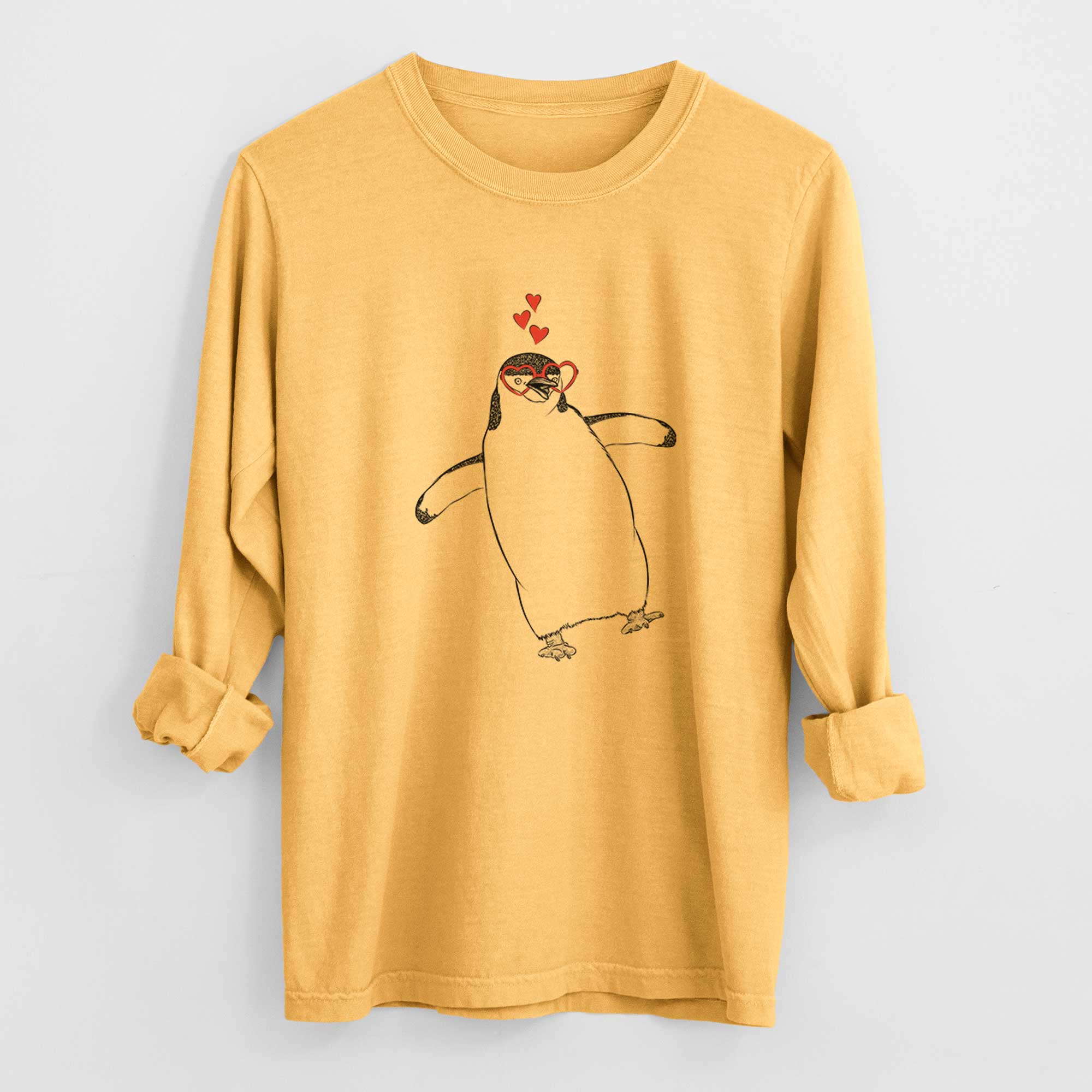 Valentine Chive the Chinstrap Penguin - Heavyweight 100% Cotton Long Sleeve