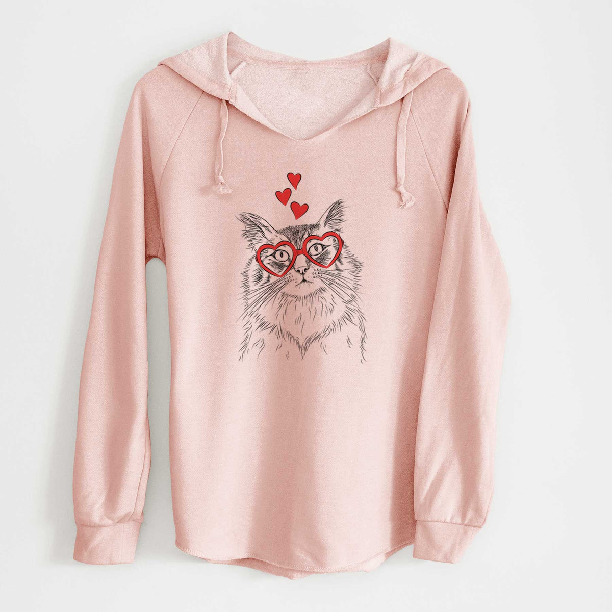 Valentine Chloe the Tabby Cat - Cali Wave Hooded Sweatshirt