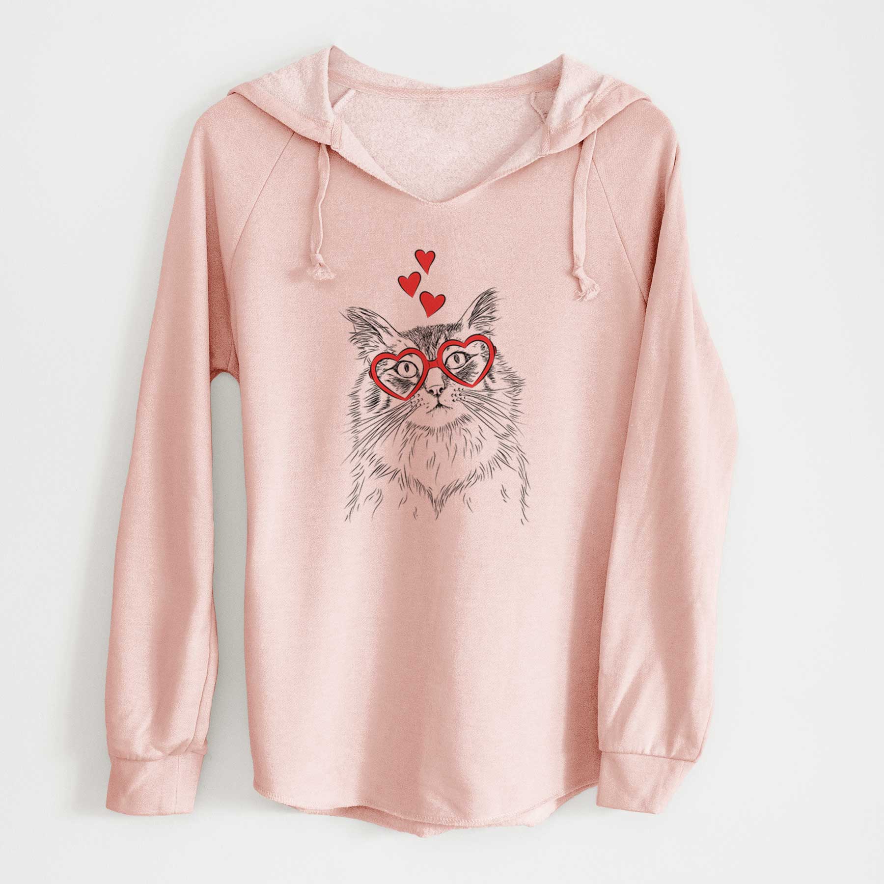 Valentine Chloe the Tabby Cat - Cali Wave Hooded Sweatshirt