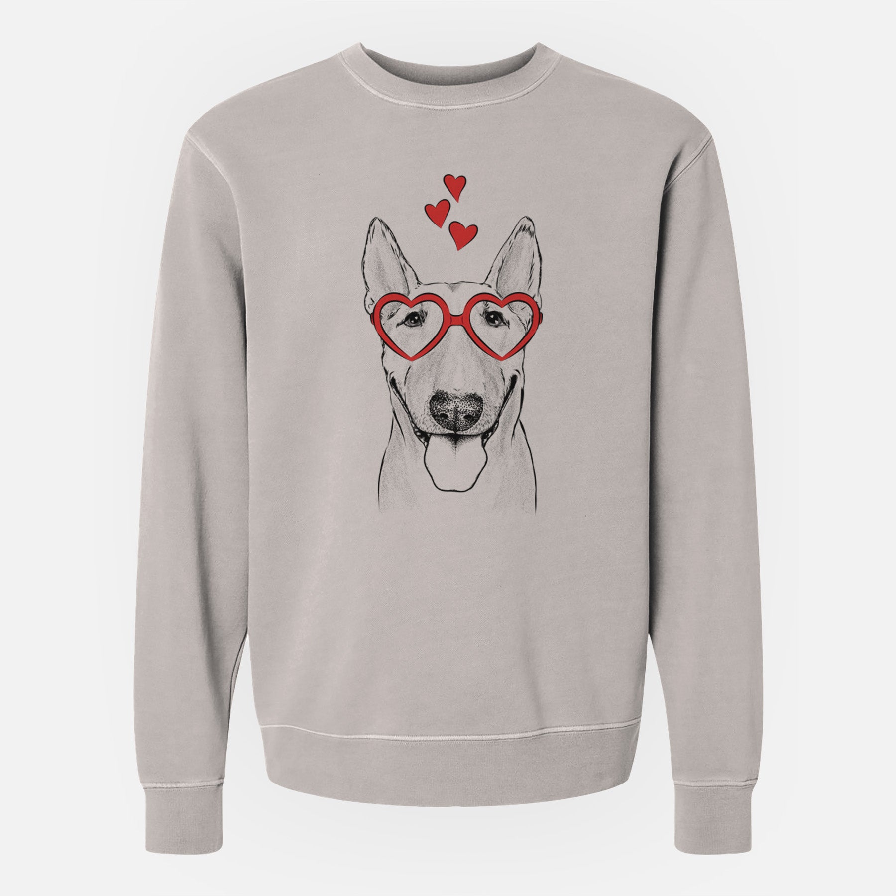 Valentine Chloe the Bull Terrier - Unisex Pigment Dyed Crew Sweatshirt