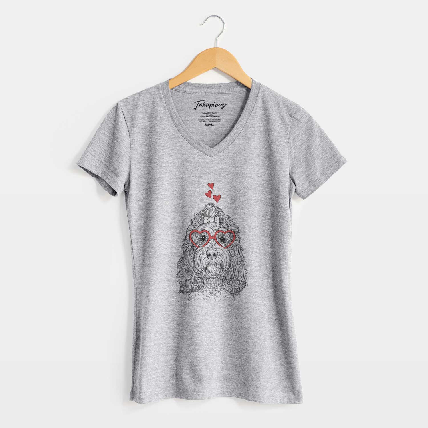 Valentine Chloe the Cockapoo - Women's V-neck Shirt