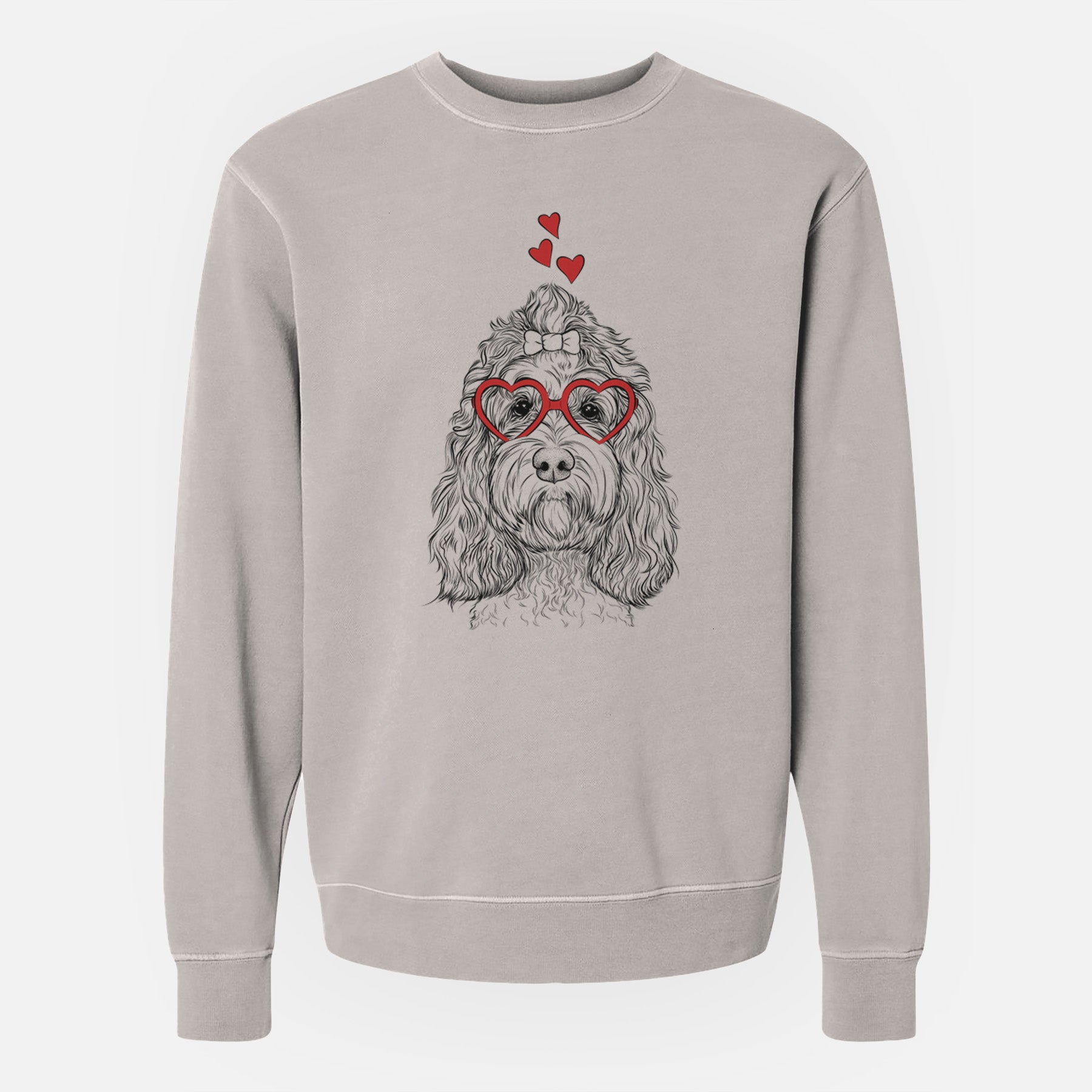 Valentine Chloe the Cockapoo - Unisex Pigment Dyed Crew Sweatshirt