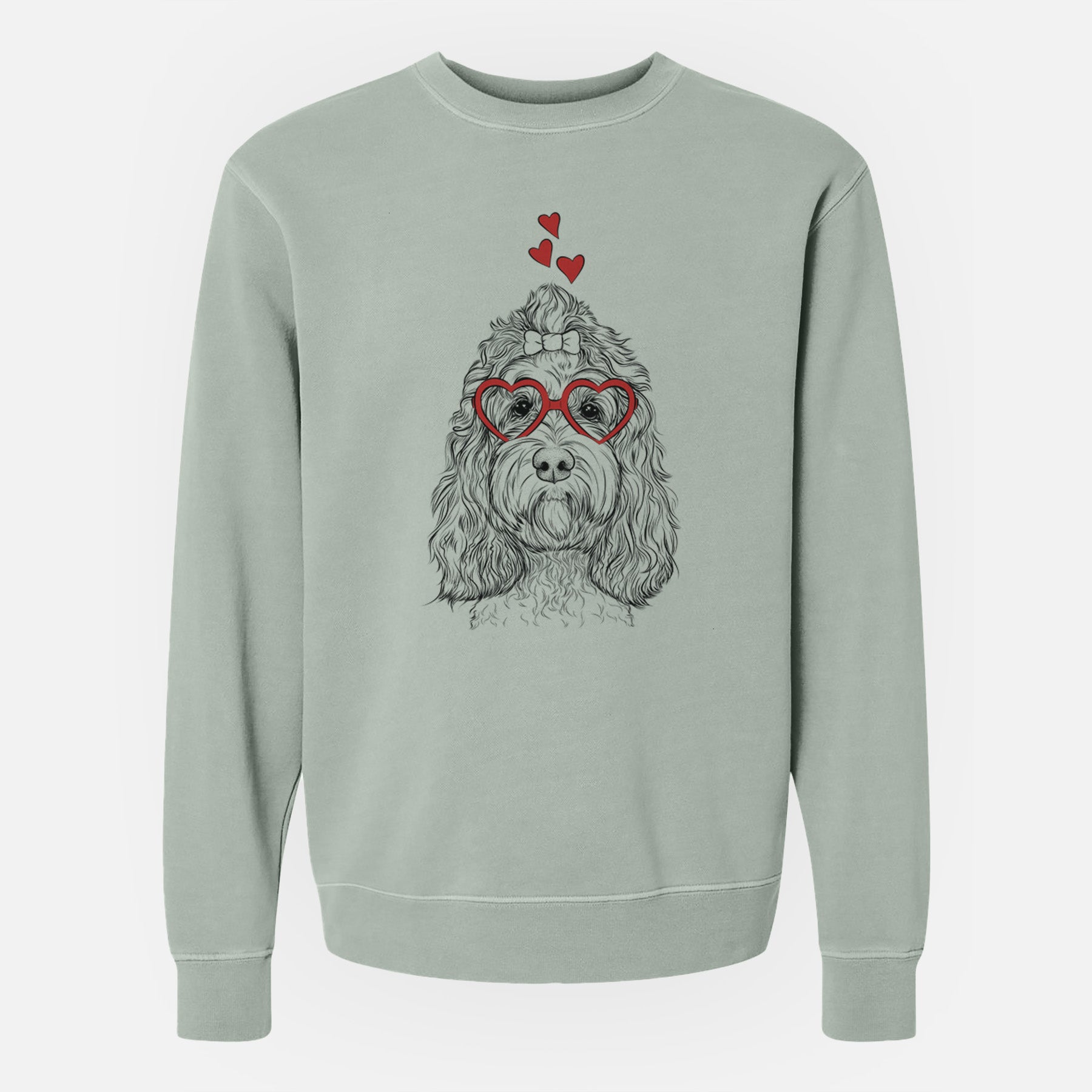 Valentine Chloe the Cockapoo - Unisex Pigment Dyed Crew Sweatshirt