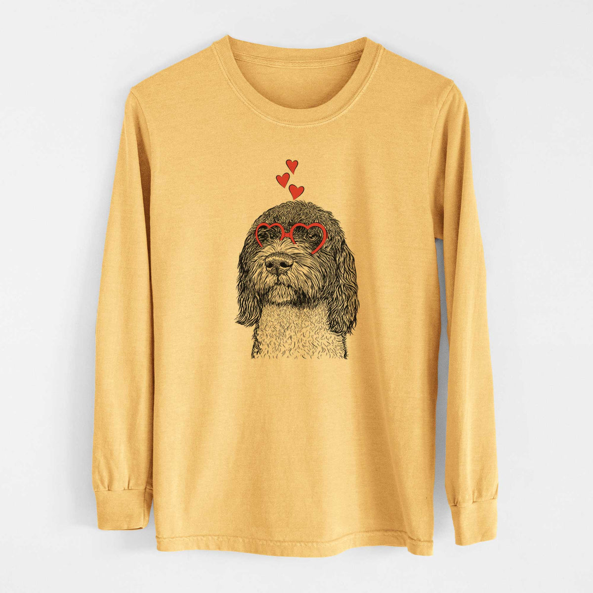 Valentine Chris the Portuguese Water Dog - Heavyweight 100% Cotton Long Sleeve