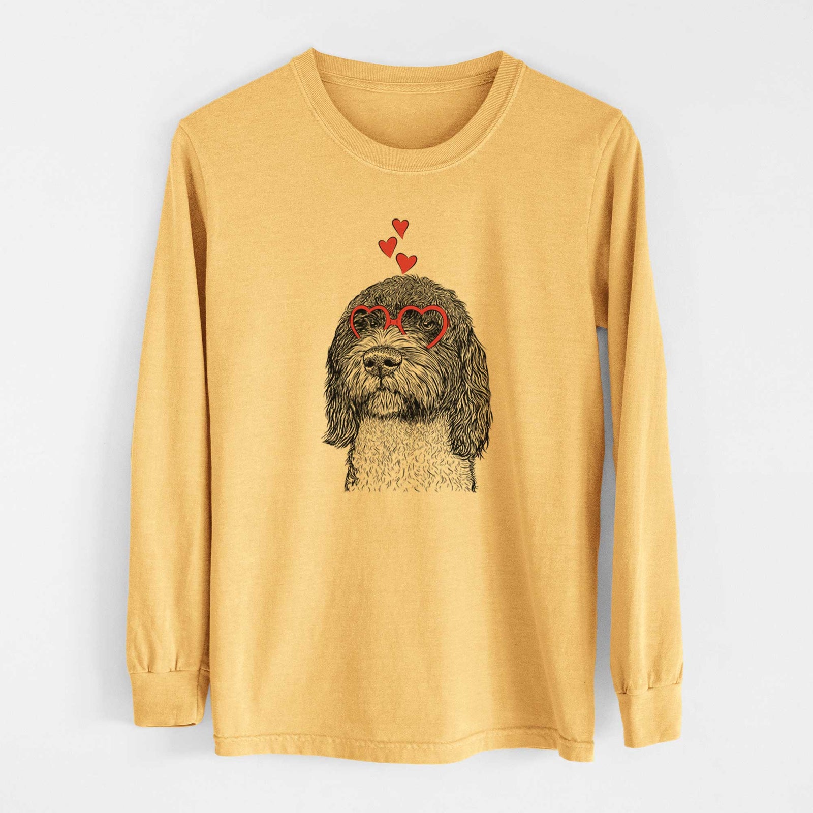 Valentine Chris the Portuguese Water Dog - Heavyweight 100% Cotton Long Sleeve