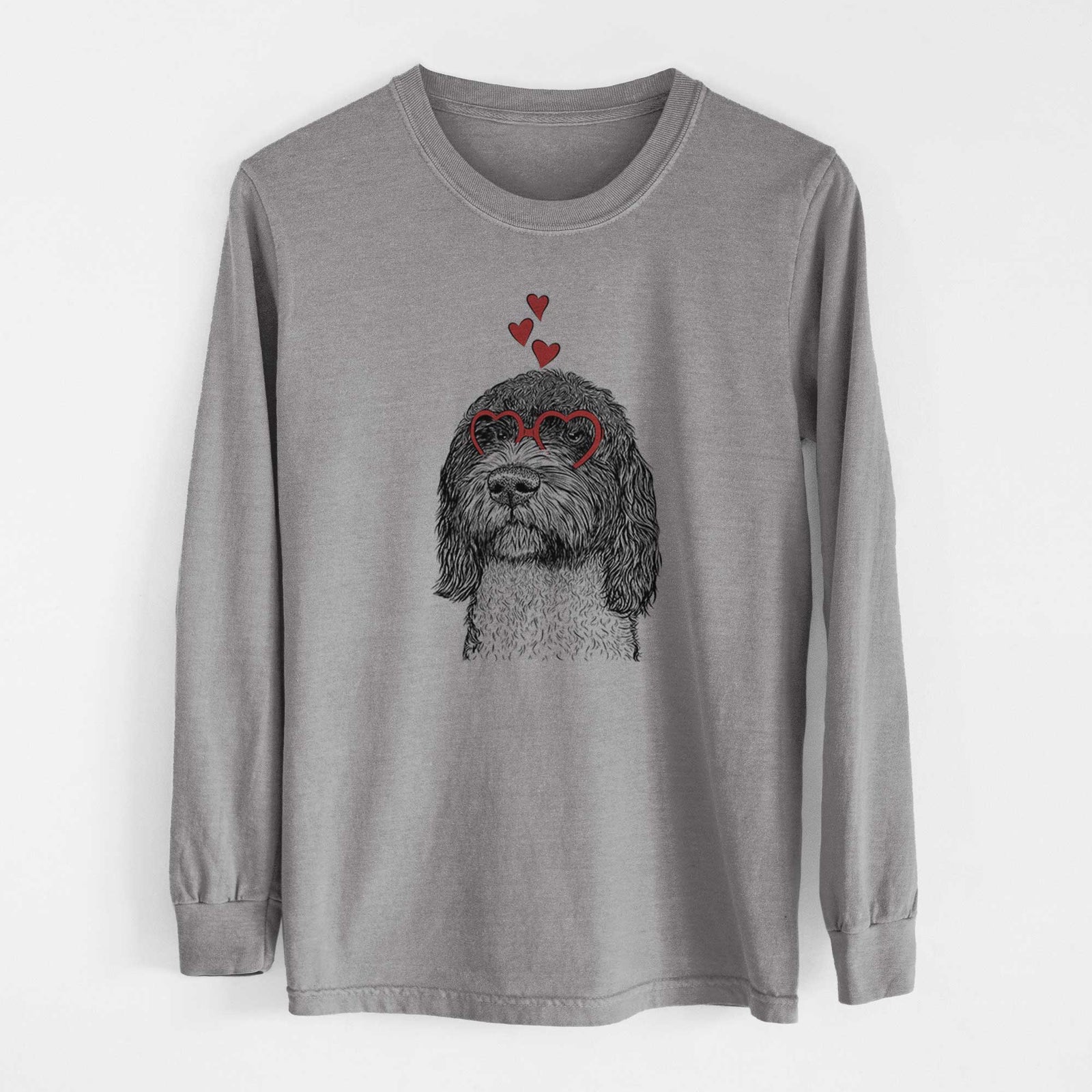 Valentine Chris the Portuguese Water Dog - Heavyweight 100% Cotton Long Sleeve