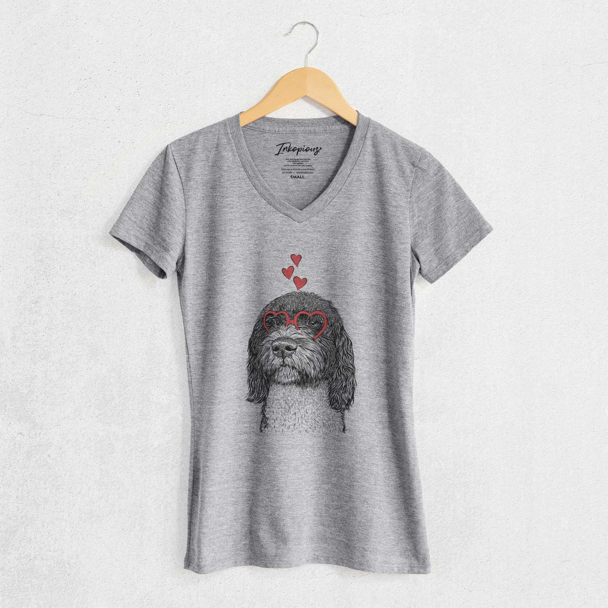 Valentine Chris the Portuguese Water Dog - Women's V-neck Shirt