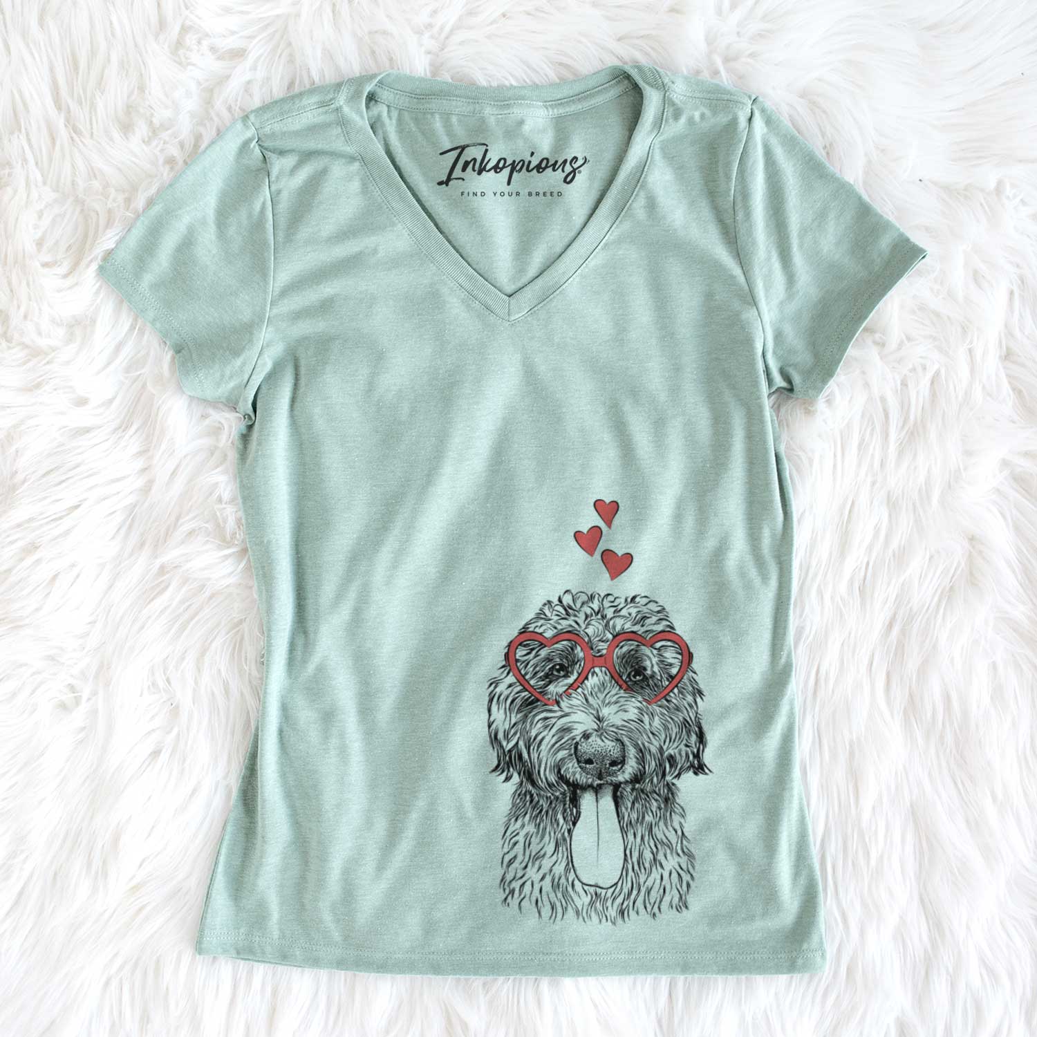 Valentine CiCi Paulk the Aussiedoodle - Women's V-neck Shirt