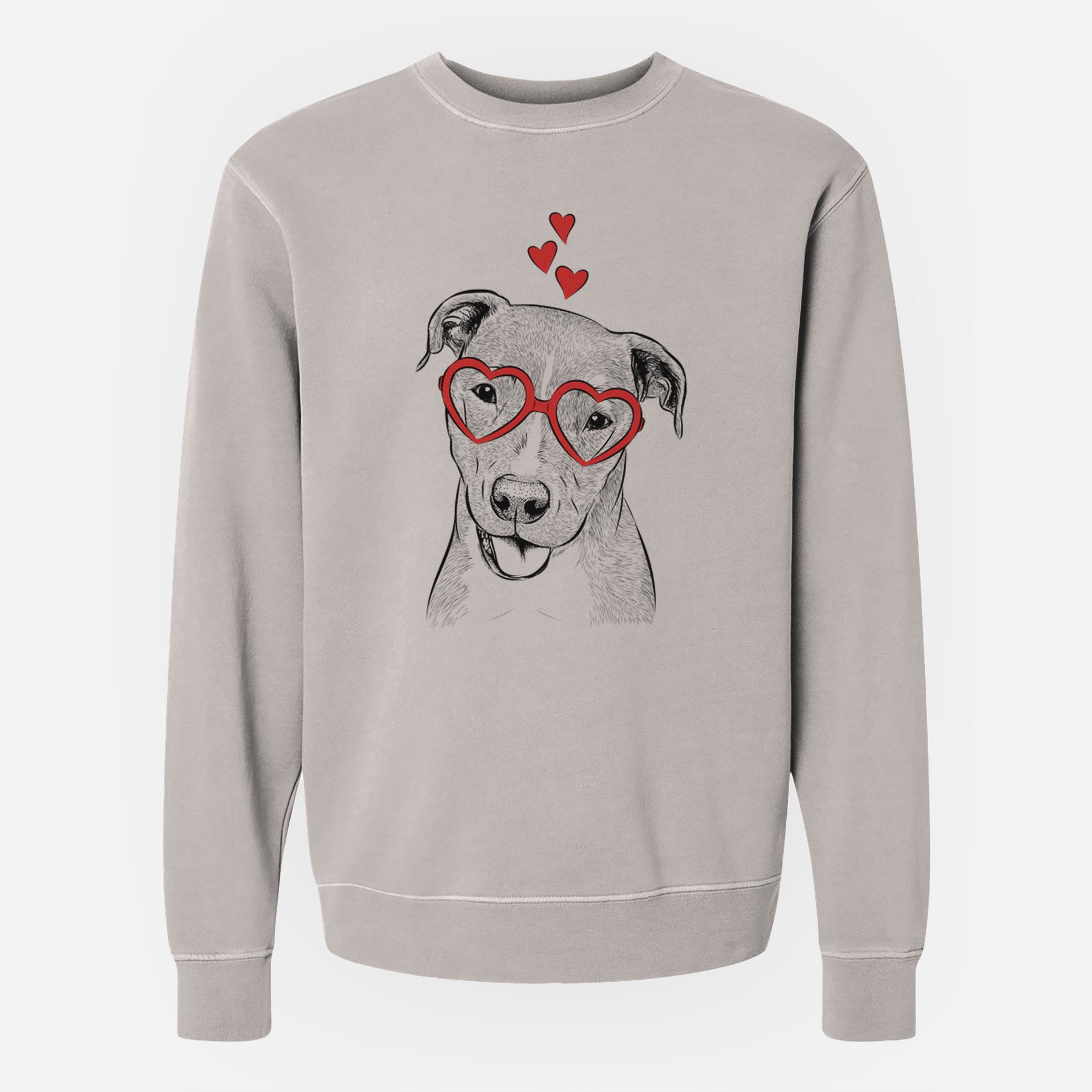 Valentine Claiborne the American Staffordshire Terrier - Unisex Pigment Dyed Crew Sweatshirt