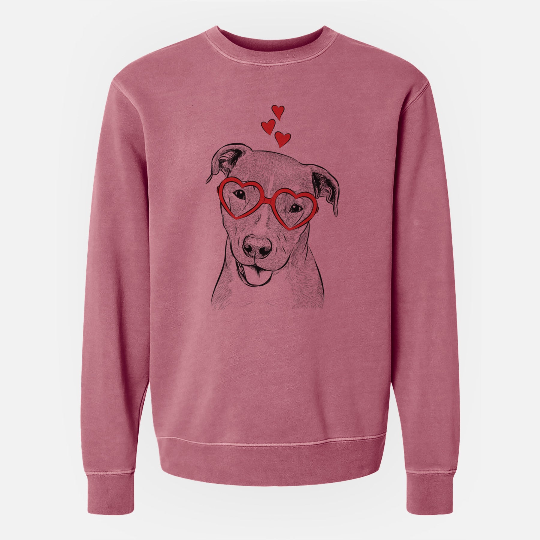 Valentine Claiborne the American Staffordshire Terrier - Unisex Pigment Dyed Crew Sweatshirt