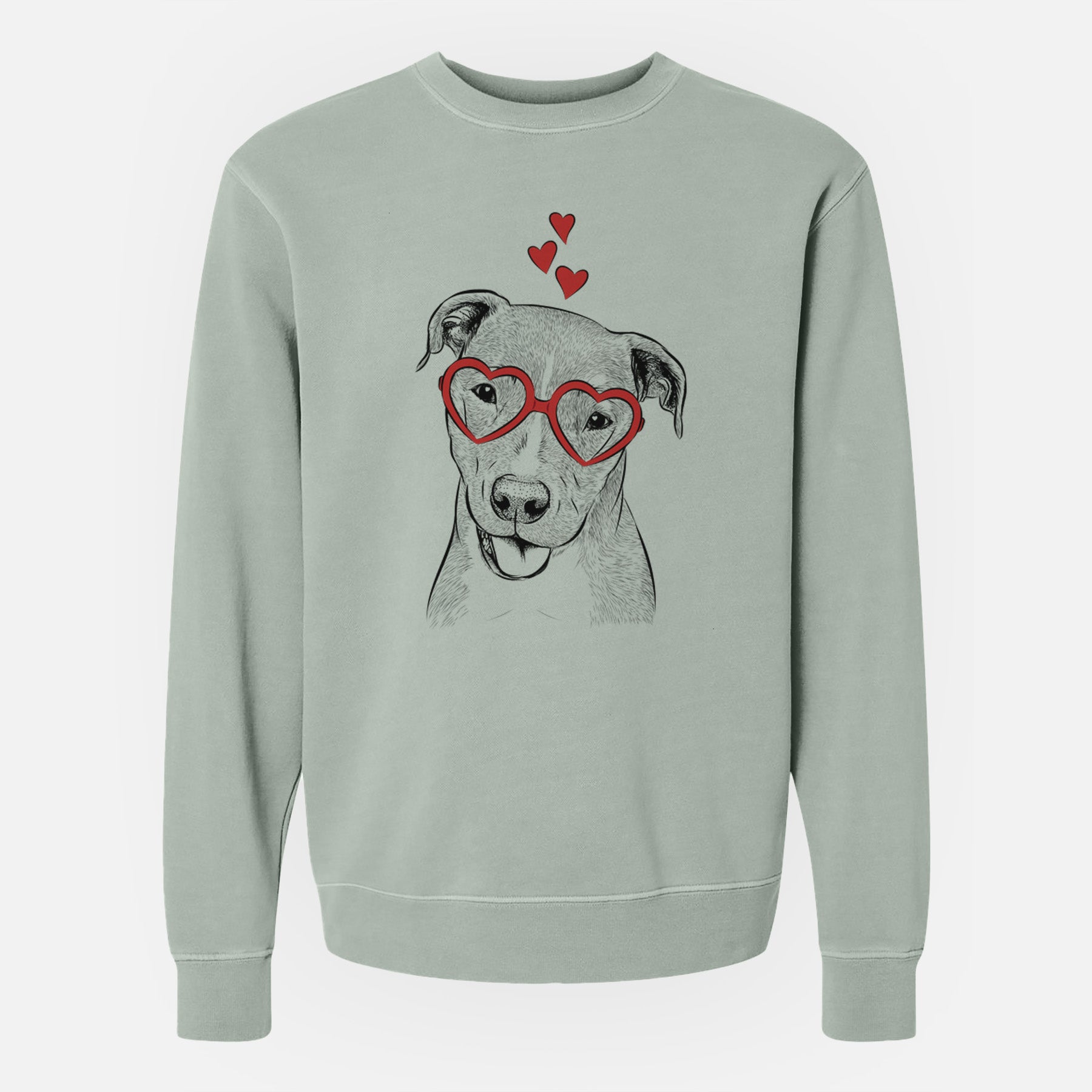 Valentine Claiborne the American Staffordshire Terrier - Unisex Pigment Dyed Crew Sweatshirt