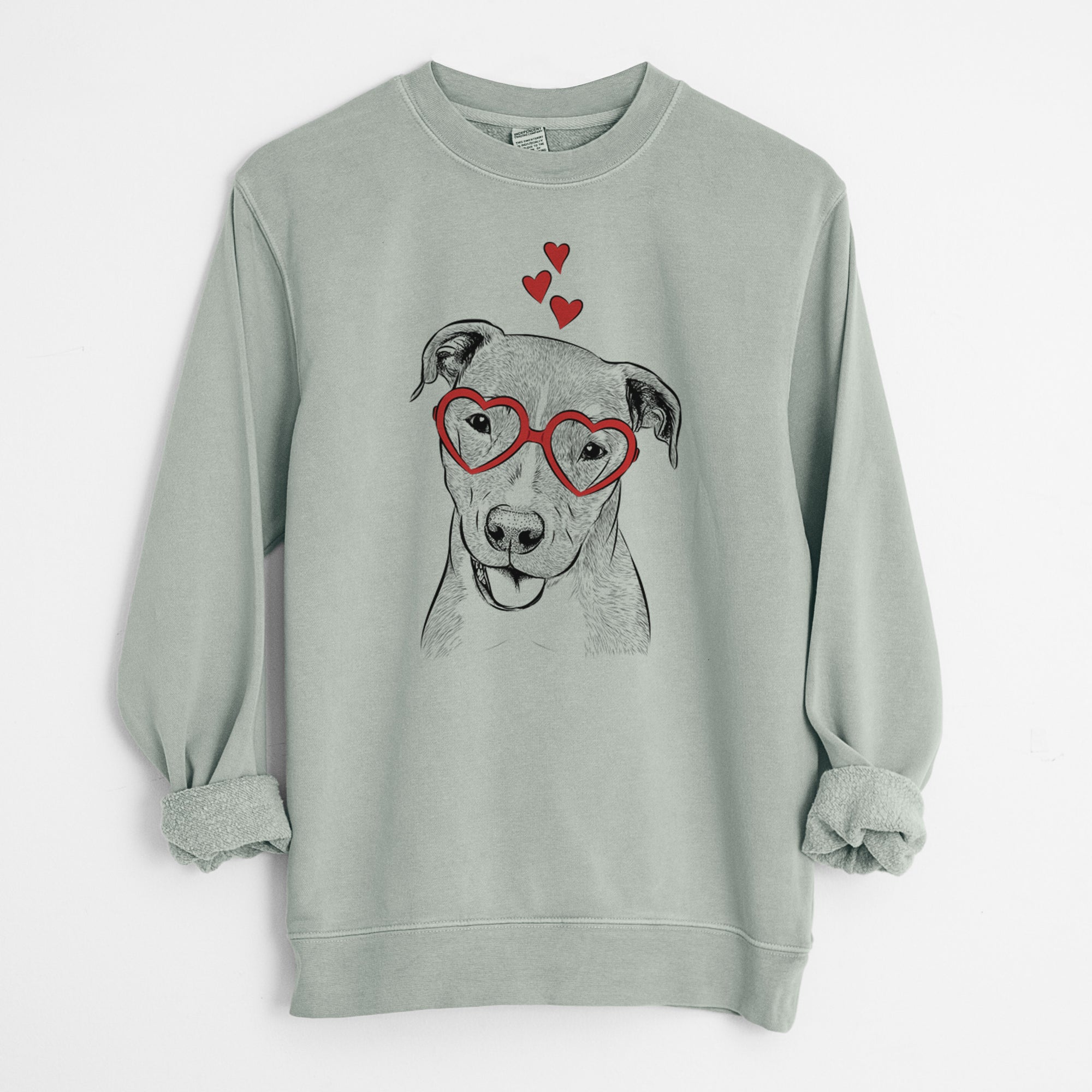 Valentine Claiborne the American Staffordshire Terrier - Unisex Pigment Dyed Crew Sweatshirt