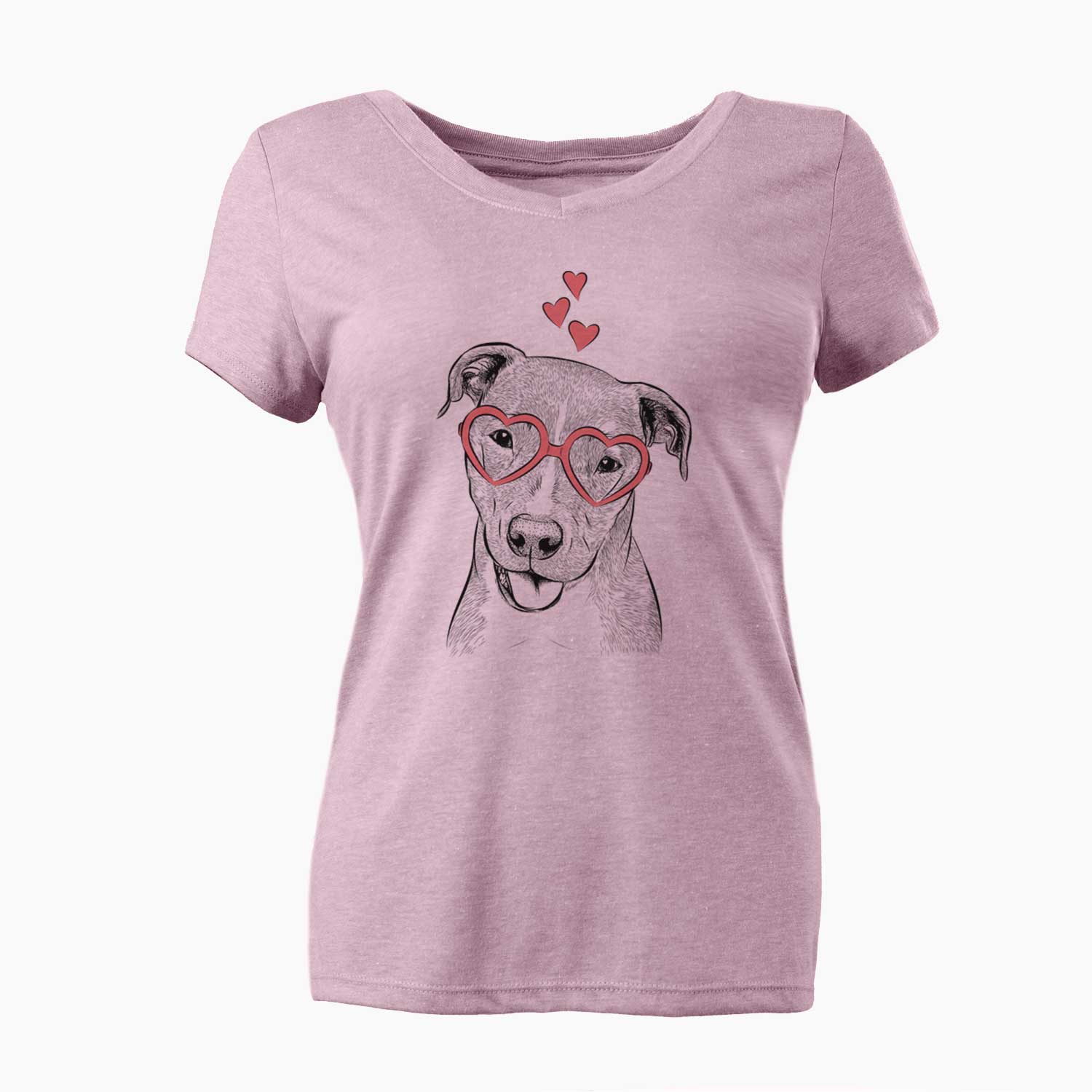 Valentine Claiborne the American Staffordshire Terrier - Women's V-neck Shirt