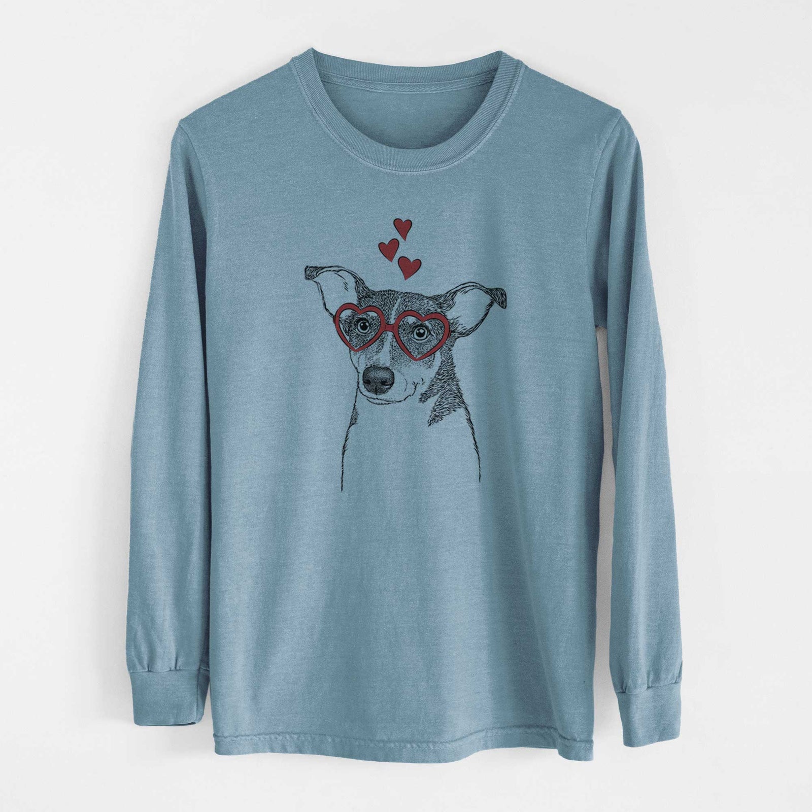 Valentine Cleo the Terrier Mix - Heavyweight 100% Cotton Long Sleeve