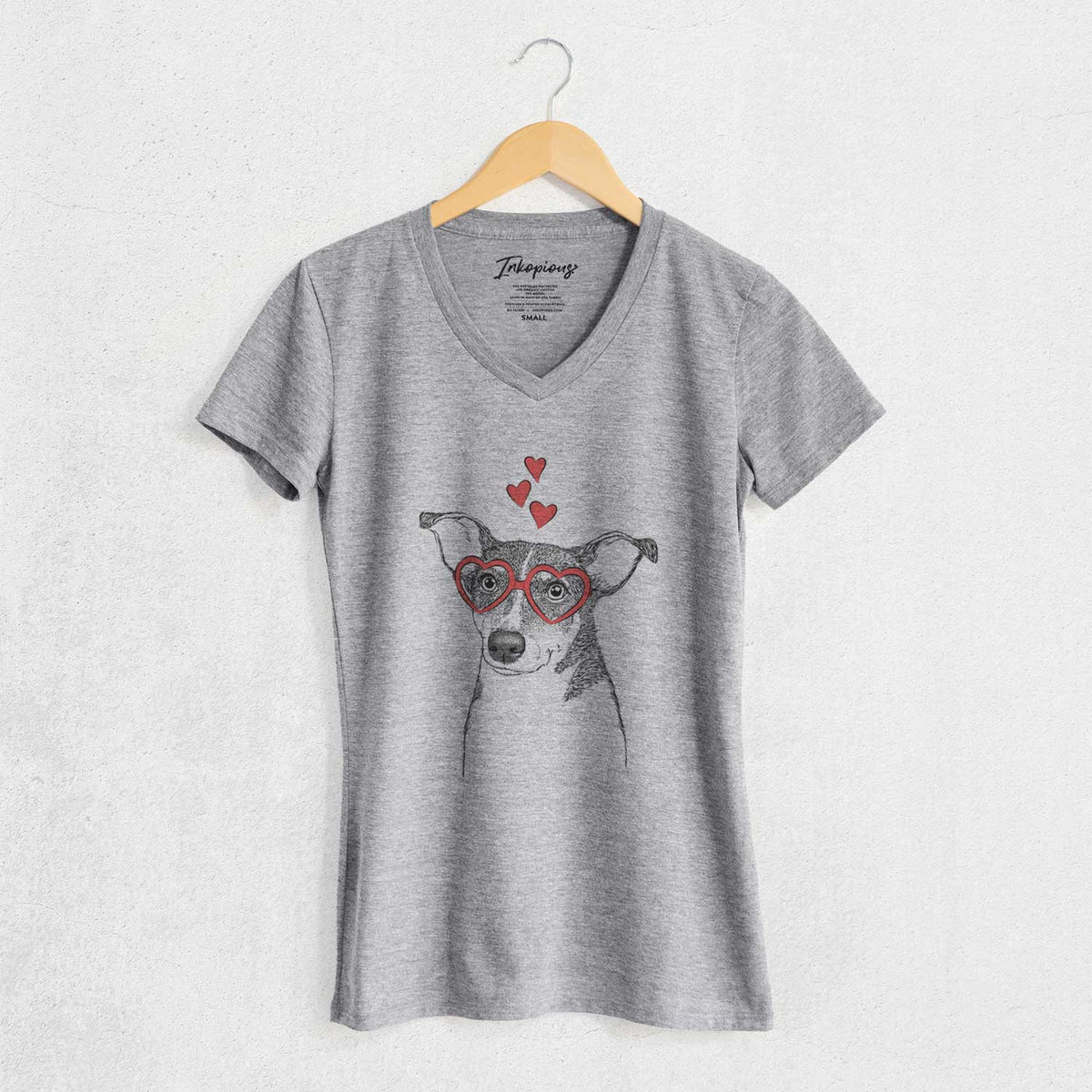 Valentine Cleo the Terrier Mix - Women's V-neck Shirt