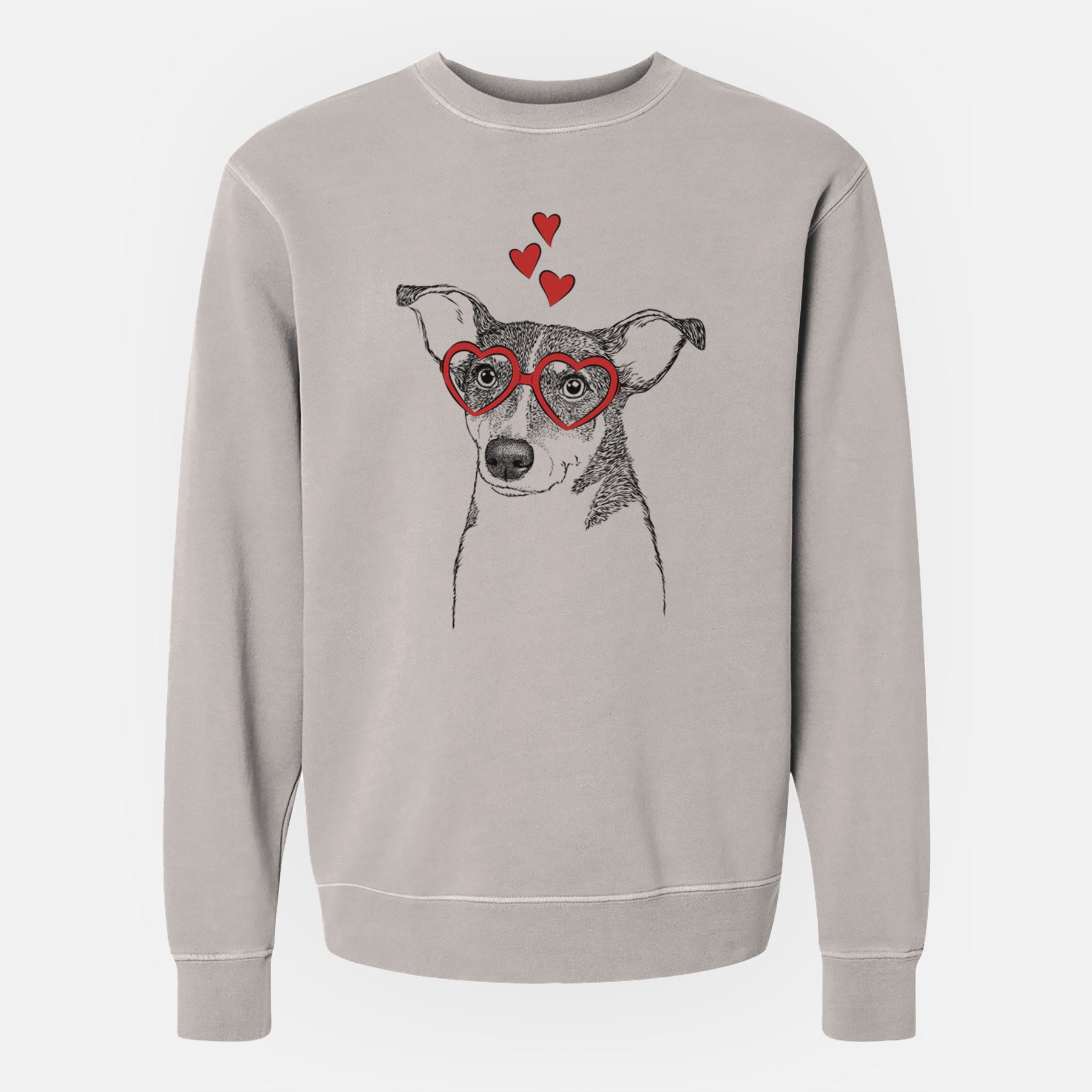 Valentine Cleo the Terrier Mix - Unisex Pigment Dyed Crew Sweatshirt