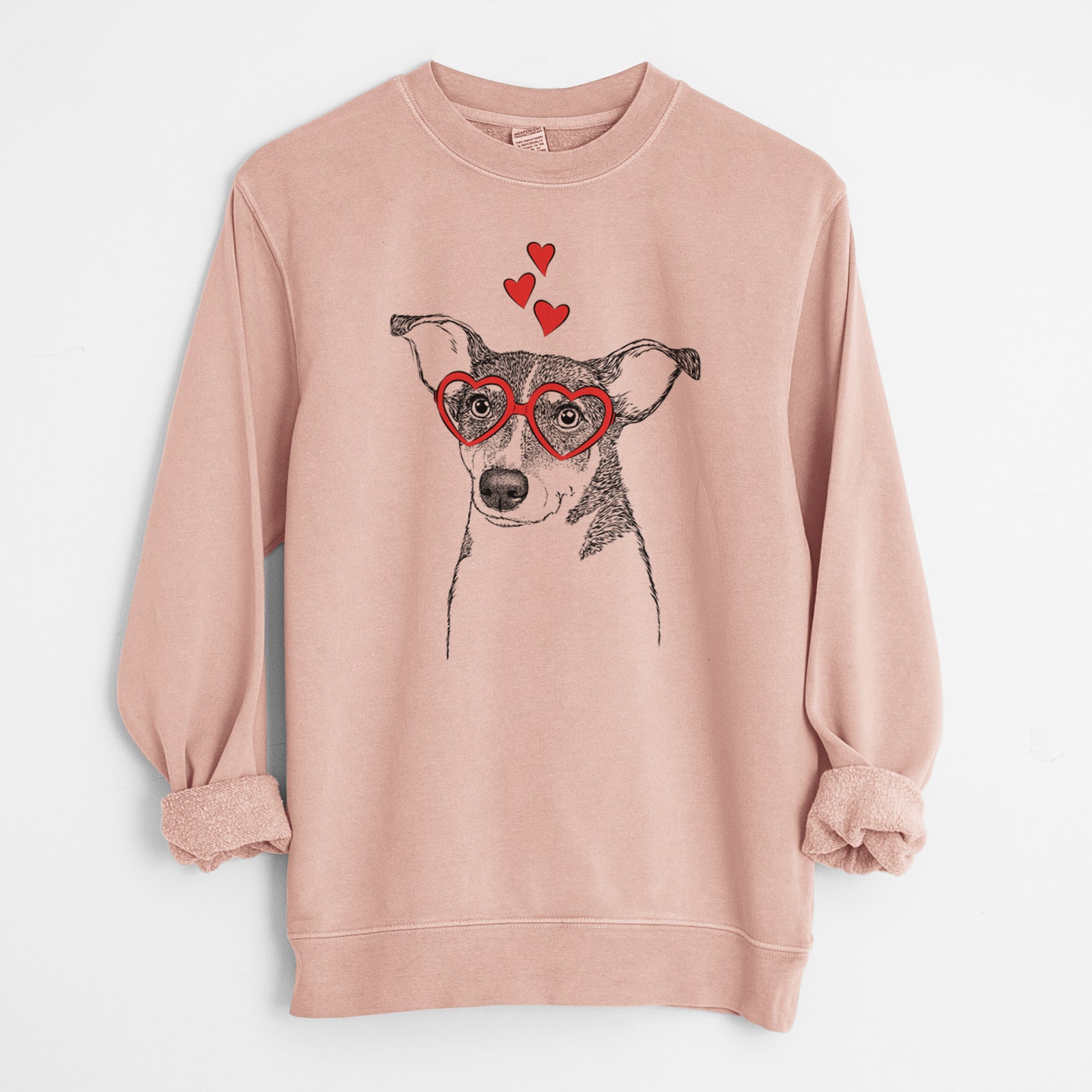 Valentine Cleo the Terrier Mix - Unisex Pigment Dyed Crew Sweatshirt