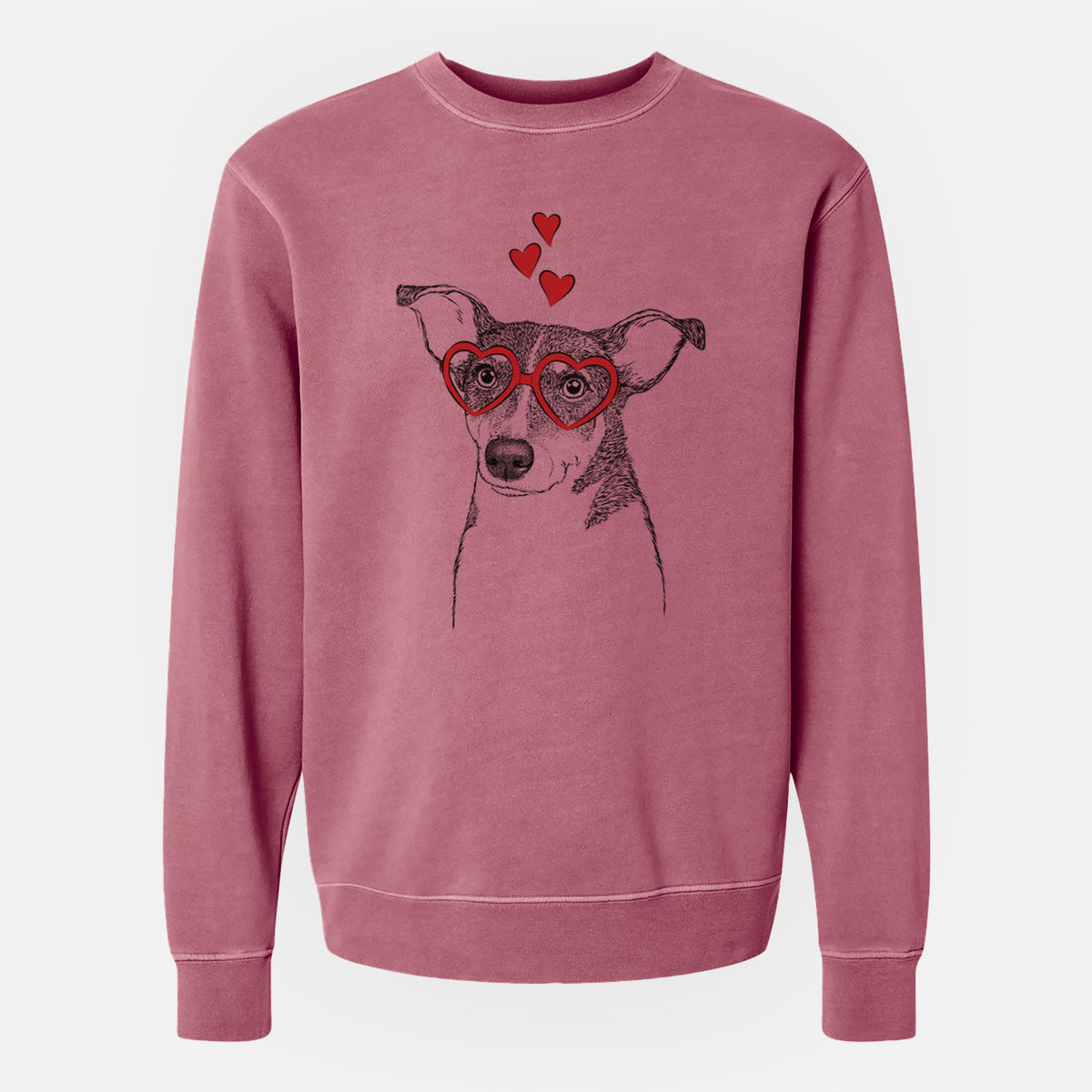 Valentine Cleo the Terrier Mix - Unisex Pigment Dyed Crew Sweatshirt