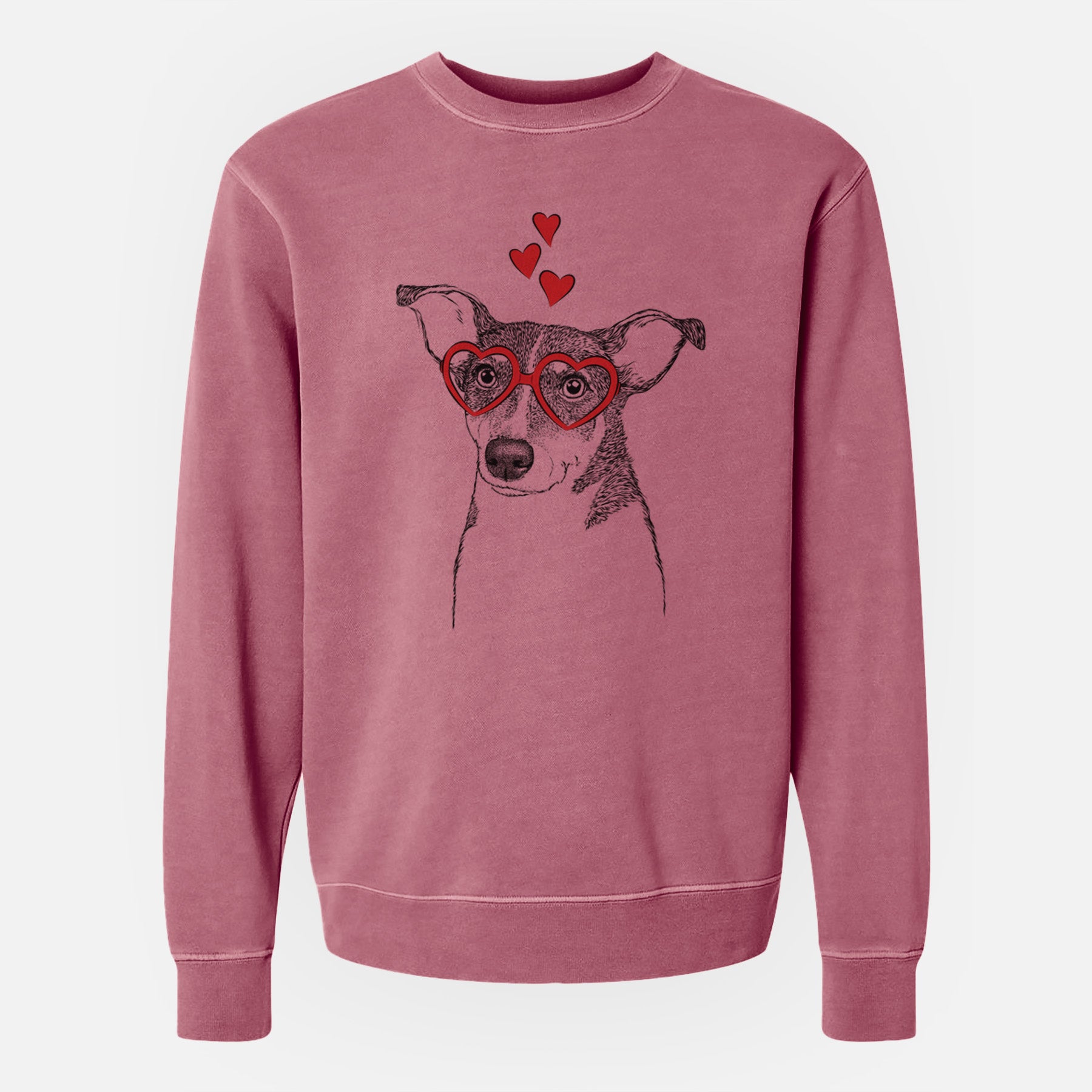 Valentine Cleo the Terrier Mix - Unisex Pigment Dyed Crew Sweatshirt