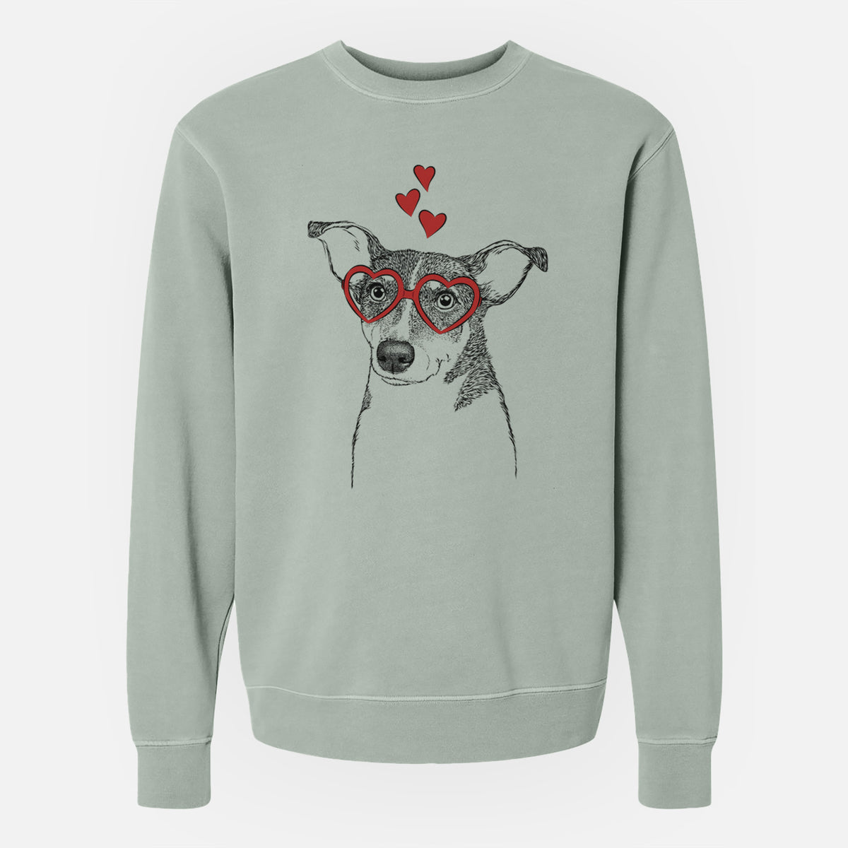 Valentine Cleo the Terrier Mix - Unisex Pigment Dyed Crew Sweatshirt