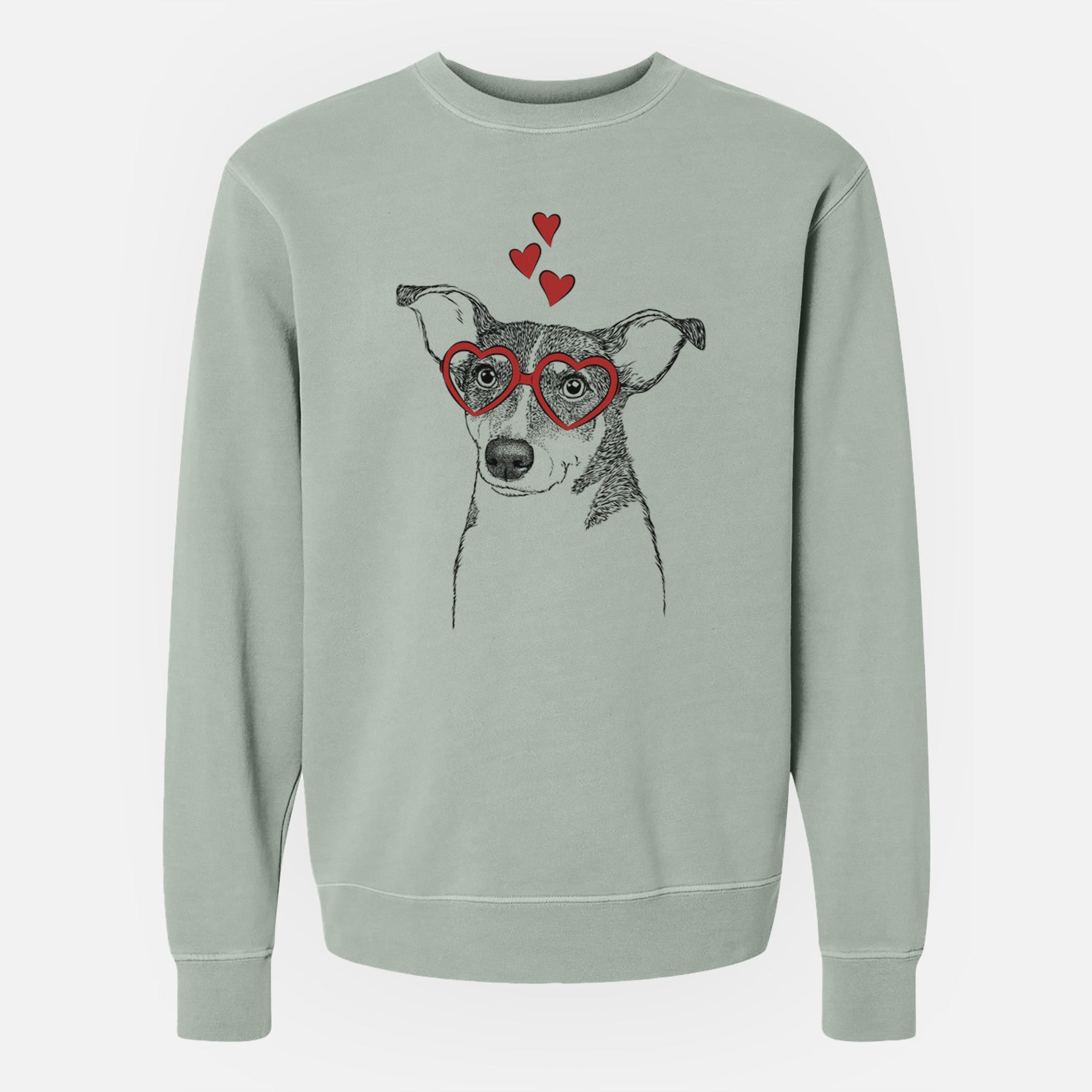 Valentine Cleo the Terrier Mix - Unisex Pigment Dyed Crew Sweatshirt