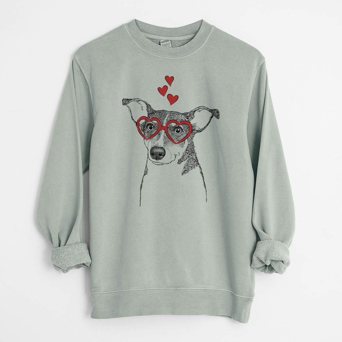 Valentine Cleo the Terrier Mix - Unisex Pigment Dyed Crew Sweatshirt