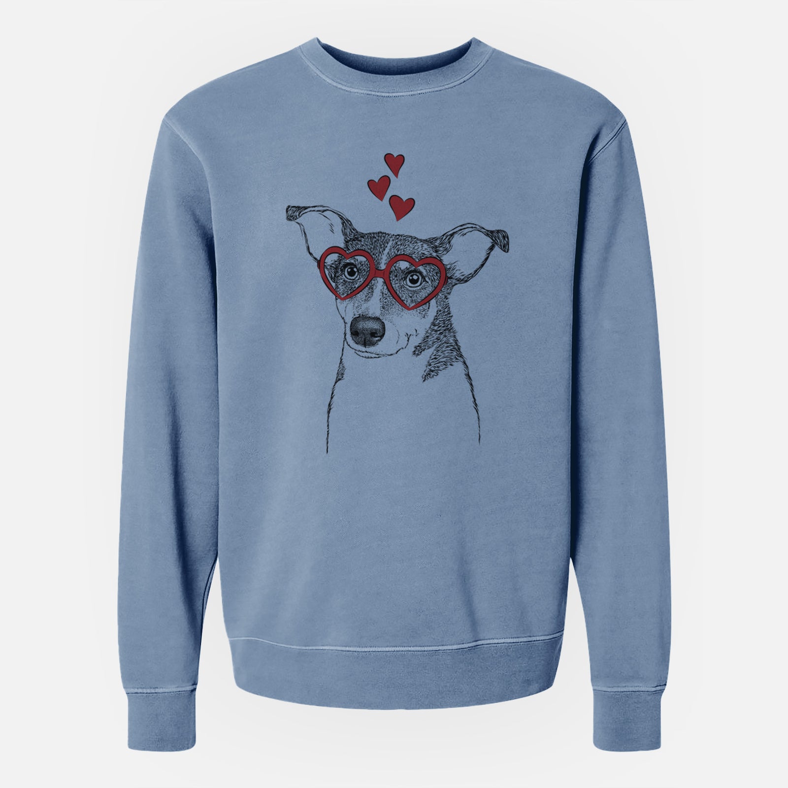 Valentine Cleo the Terrier Mix - Unisex Pigment Dyed Crew Sweatshirt