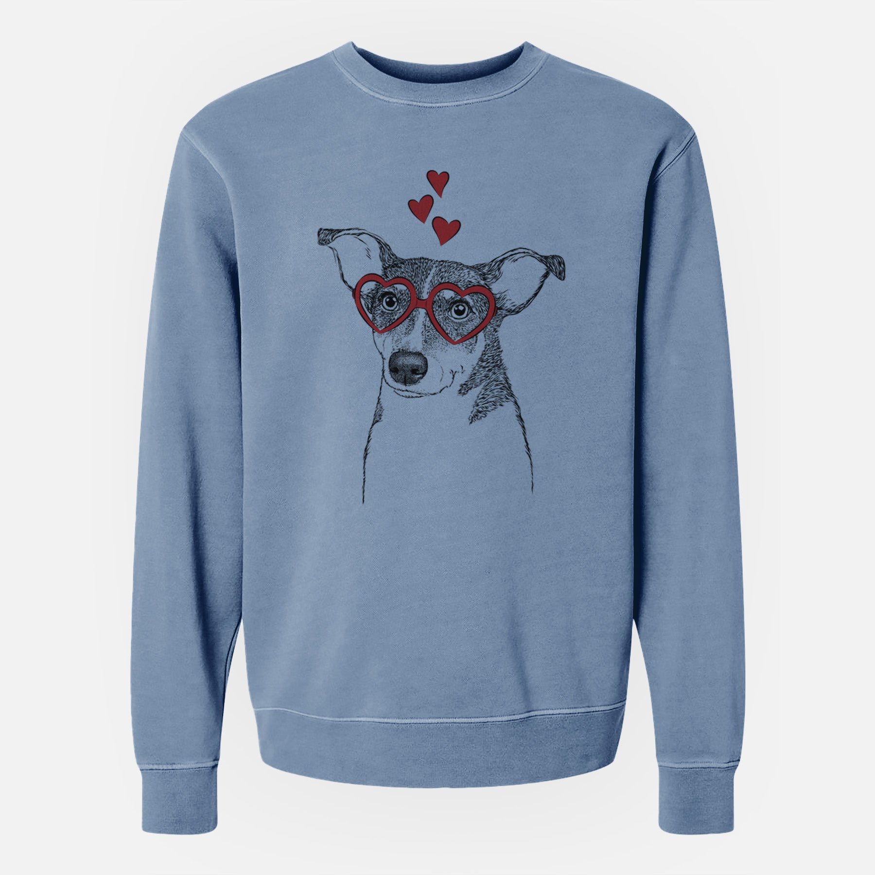Valentine Cleo the Terrier Mix - Unisex Pigment Dyed Crew Sweatshirt