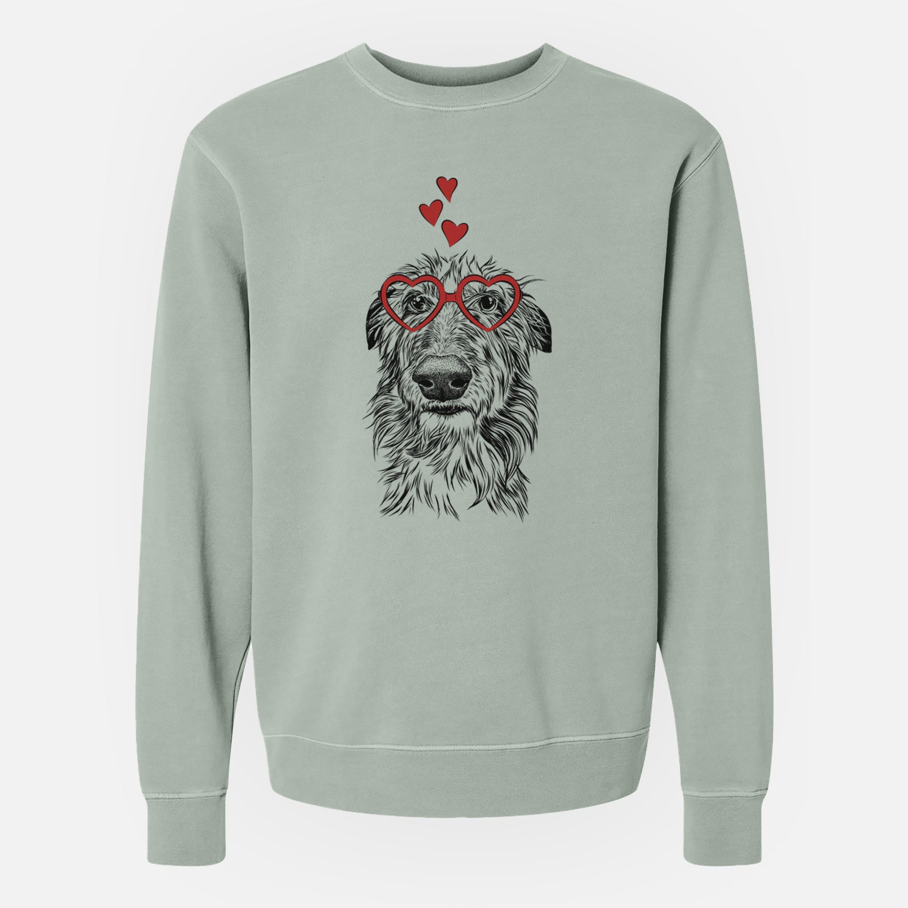 Valentine Cleod the Scottish Deerhound - Unisex Pigment Dyed Crew Sweatshirt