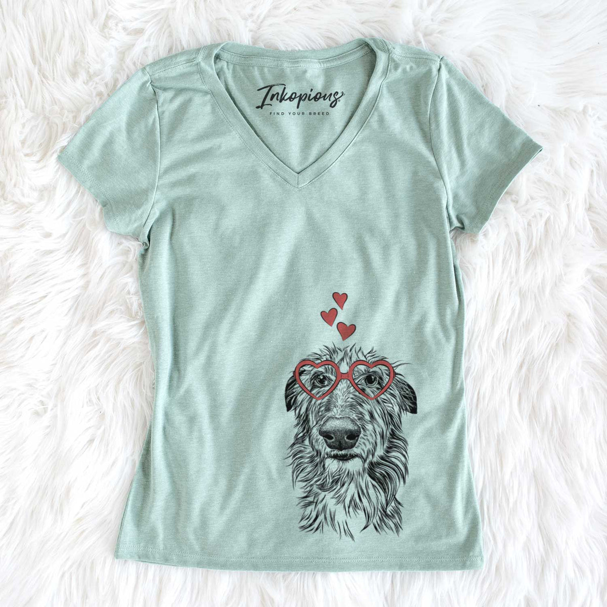 Valentine Cleod the Scottish Deerhound - Women&#39;s V-neck Shirt