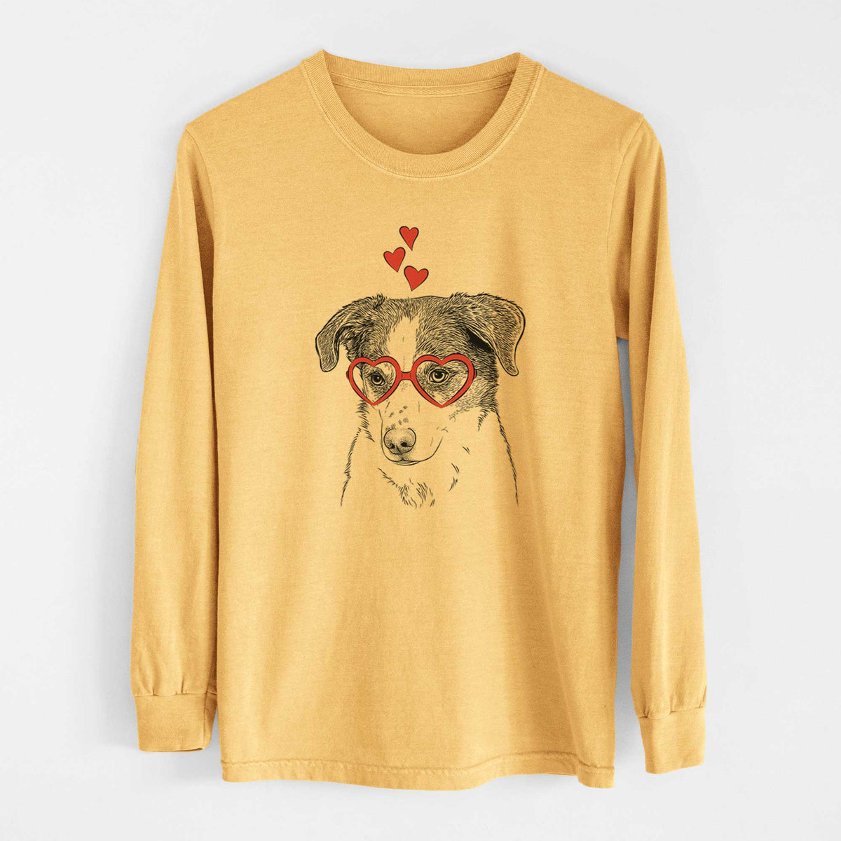 Valentine Coco the Beagle Mix - Heavyweight 100% Cotton Long Sleeve