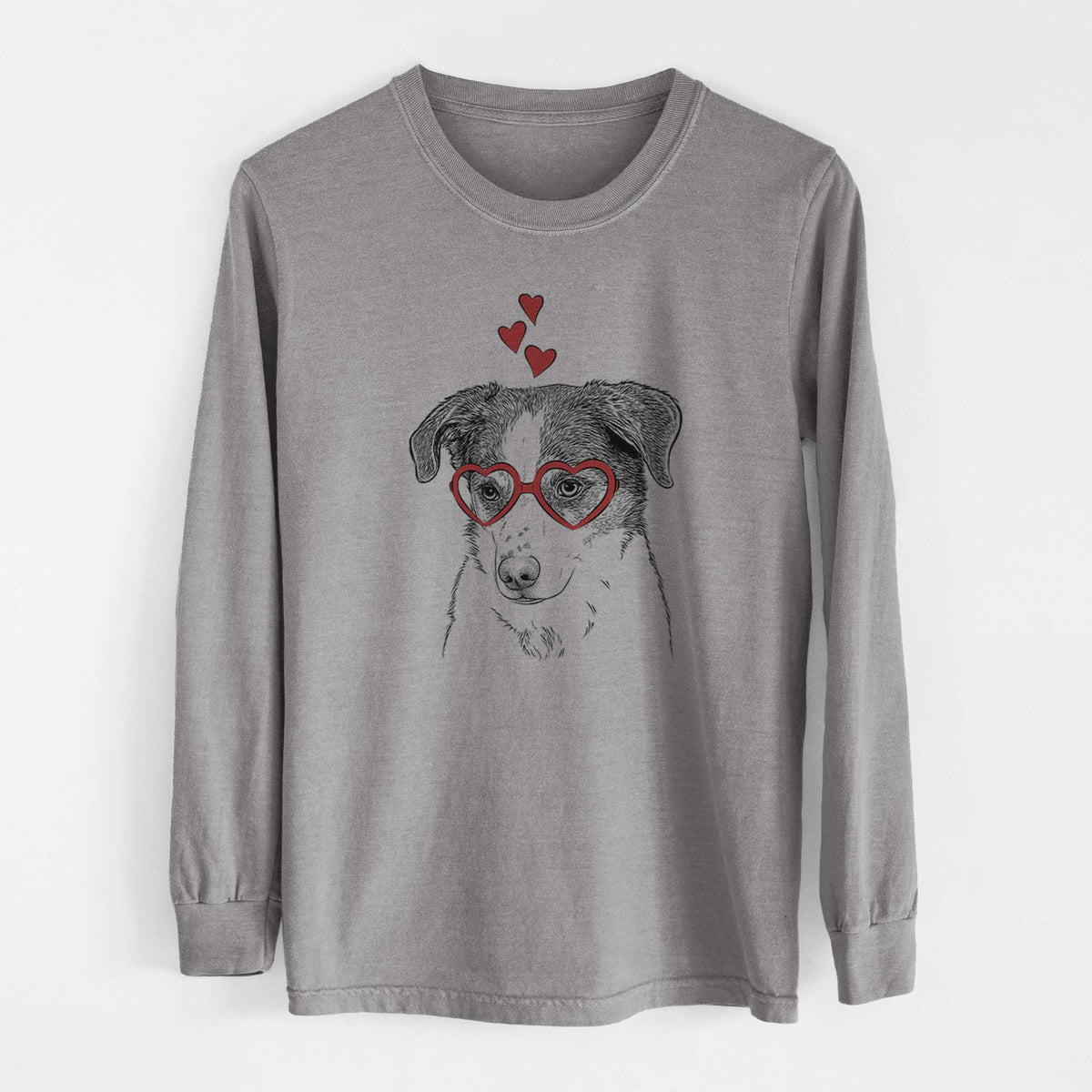 Valentine Coco the Beagle Mix - Heavyweight 100% Cotton Long Sleeve