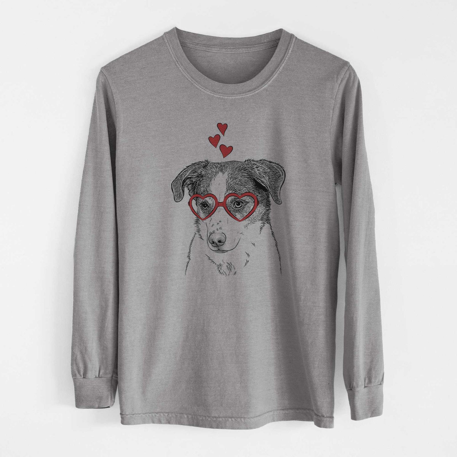 Valentine Coco the Beagle Mix - Heavyweight 100% Cotton Long Sleeve