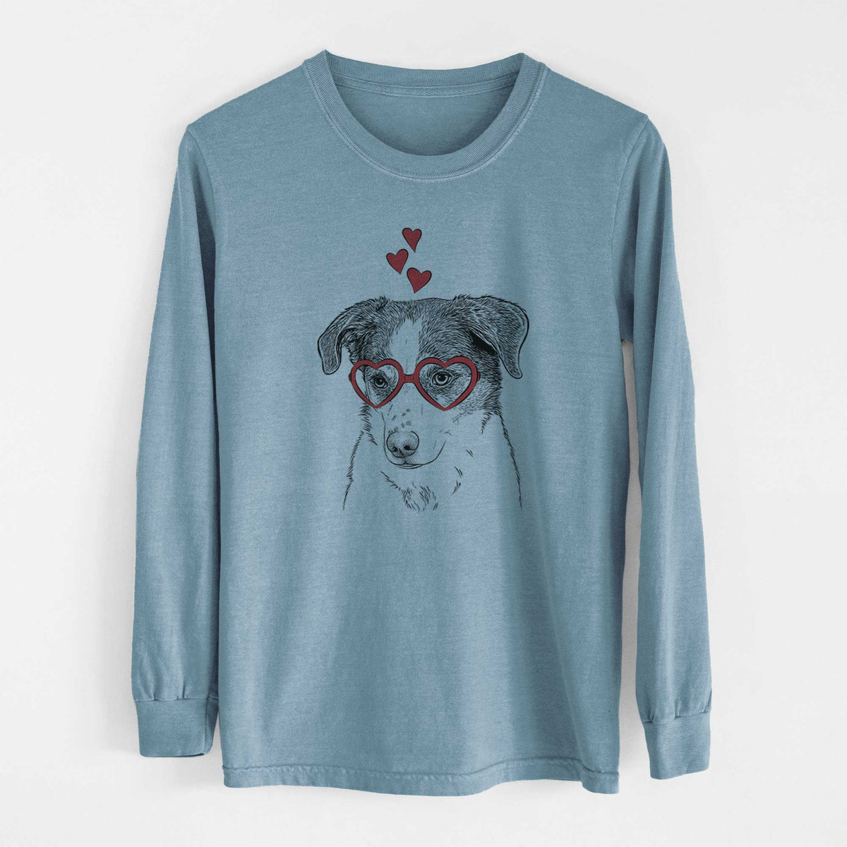 Valentine Coco the Beagle Mix - Heavyweight 100% Cotton Long Sleeve
