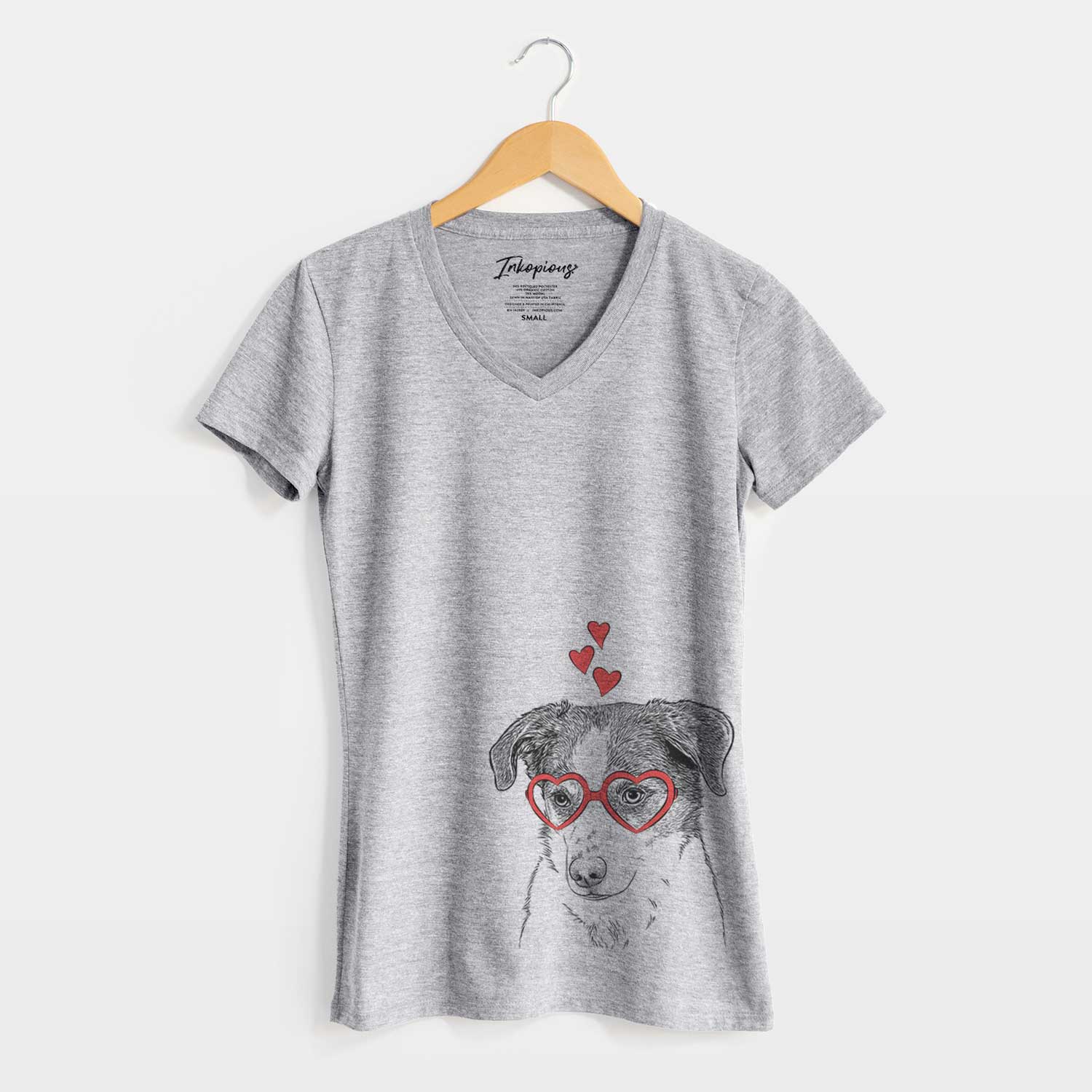 Valentine Coco the Beagle Mix - Women's V-neck Shirt